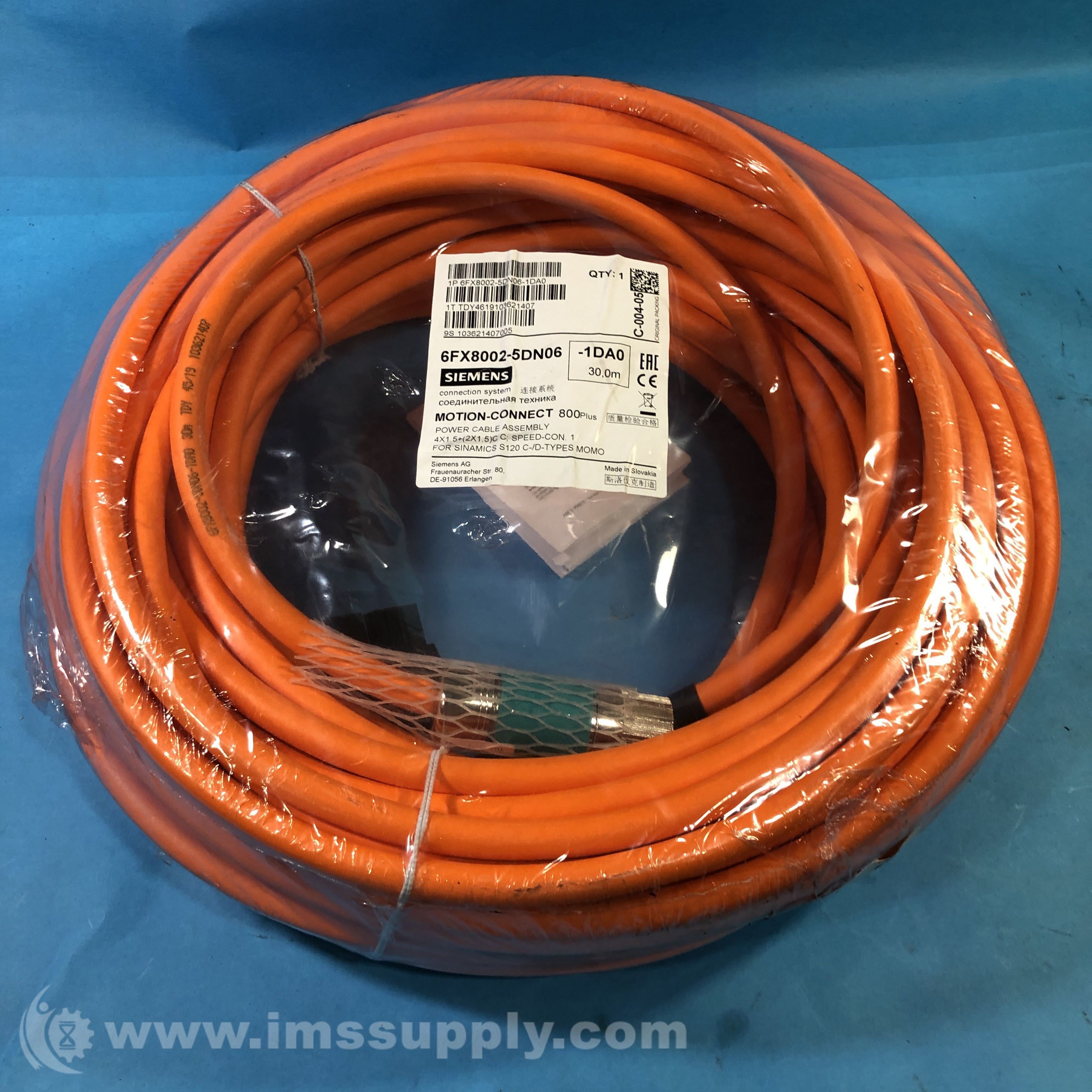 Siemens 6FX8002-5DN06-1DA0 Power Cable Assembly - IMS Supply