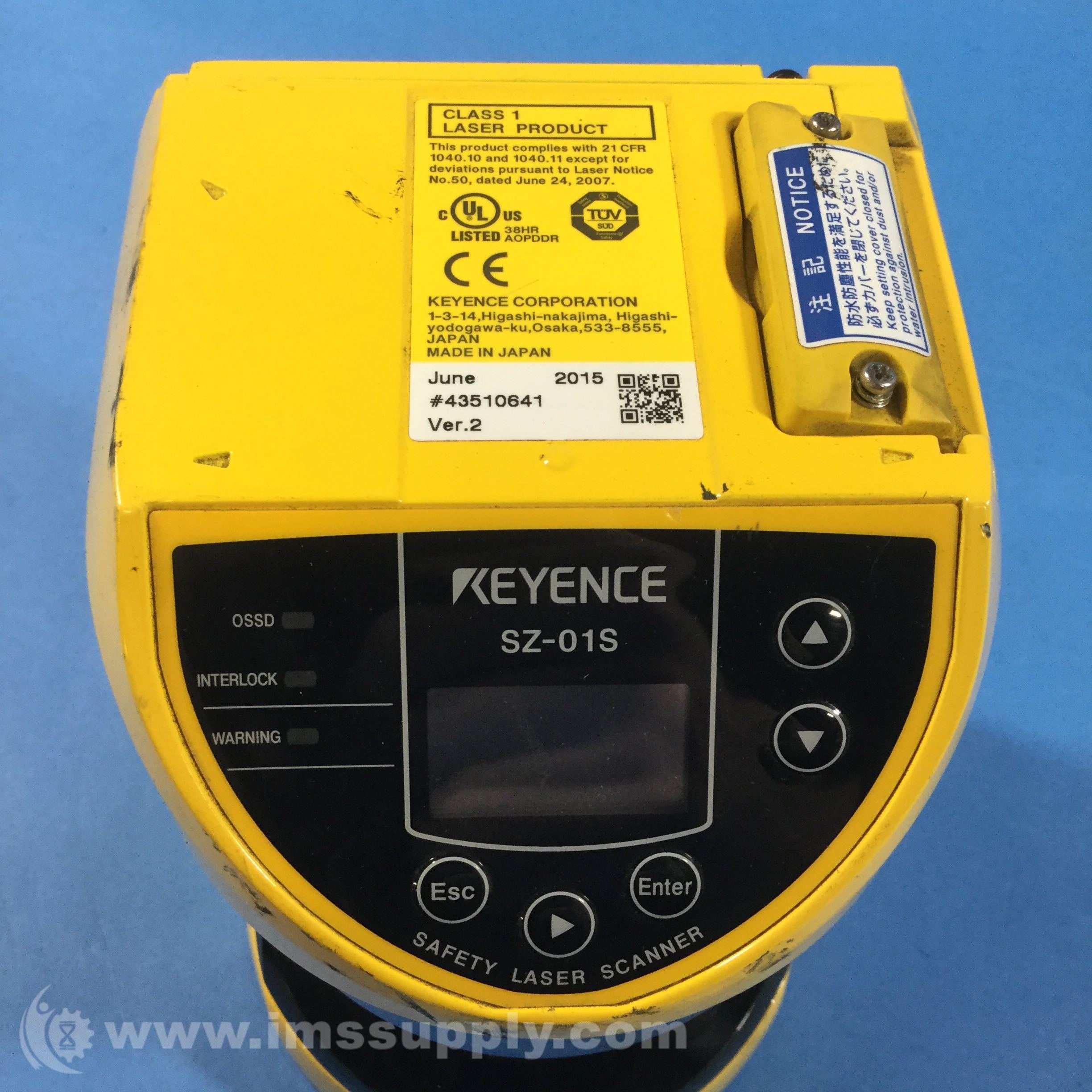 Keyence Corp SZ01S Main Unit, Singlefunction Type Safety Laser IMS