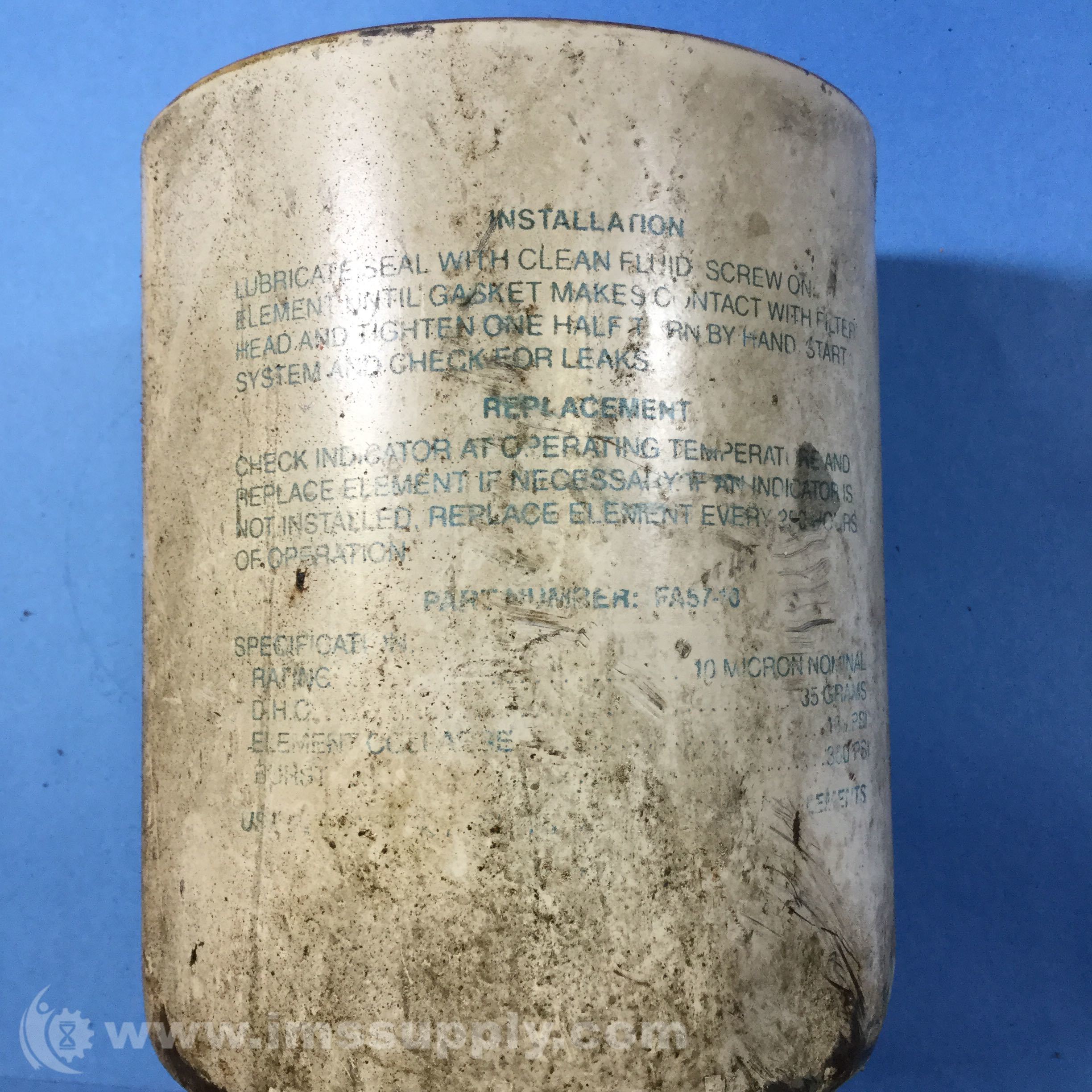 Fairey Arlon Inc. FA5710 Hydraulic Filter 10Micron 100PSID IMS Supply