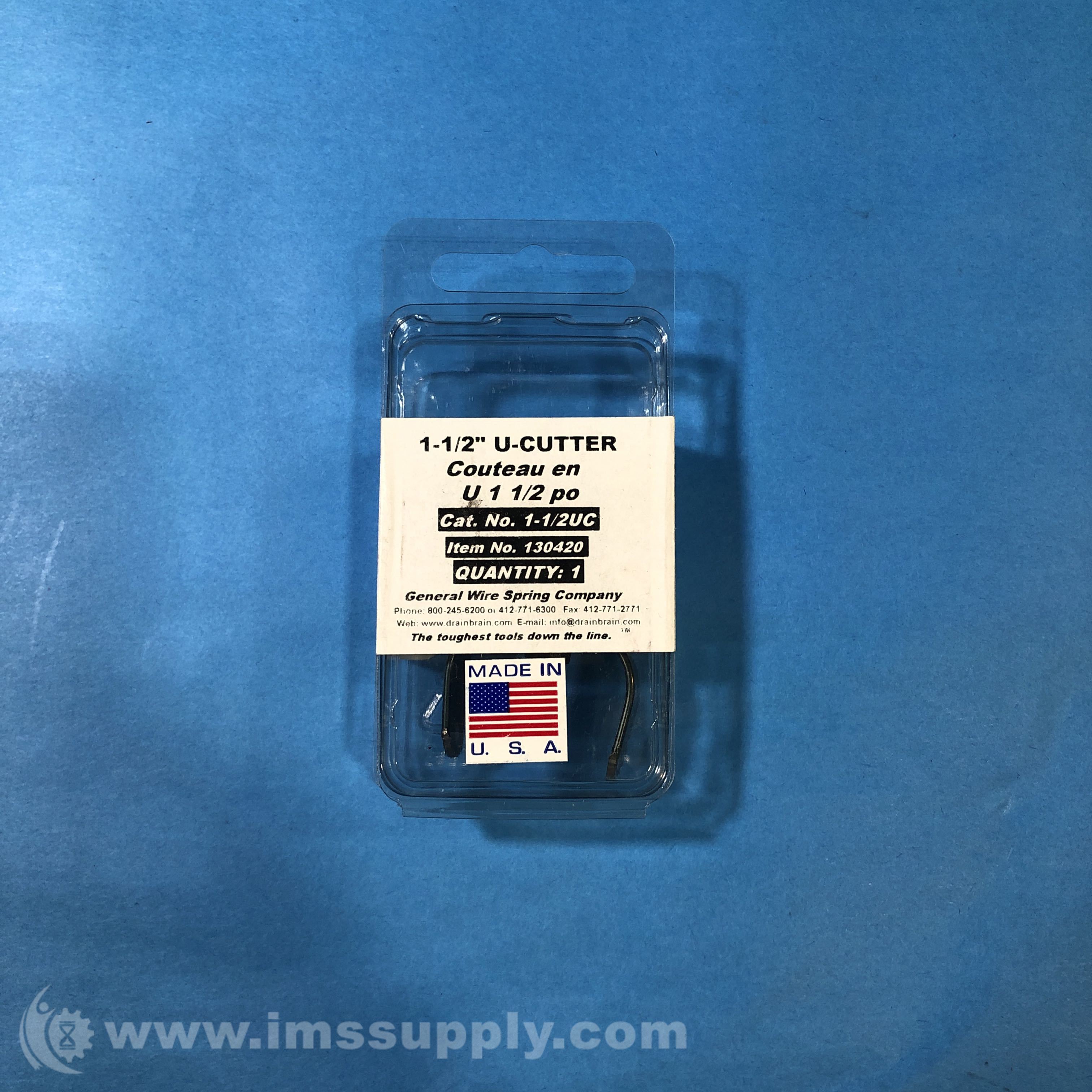 General Wire Spring Company 130420 Drain Cleaner Machine UCutter IMS