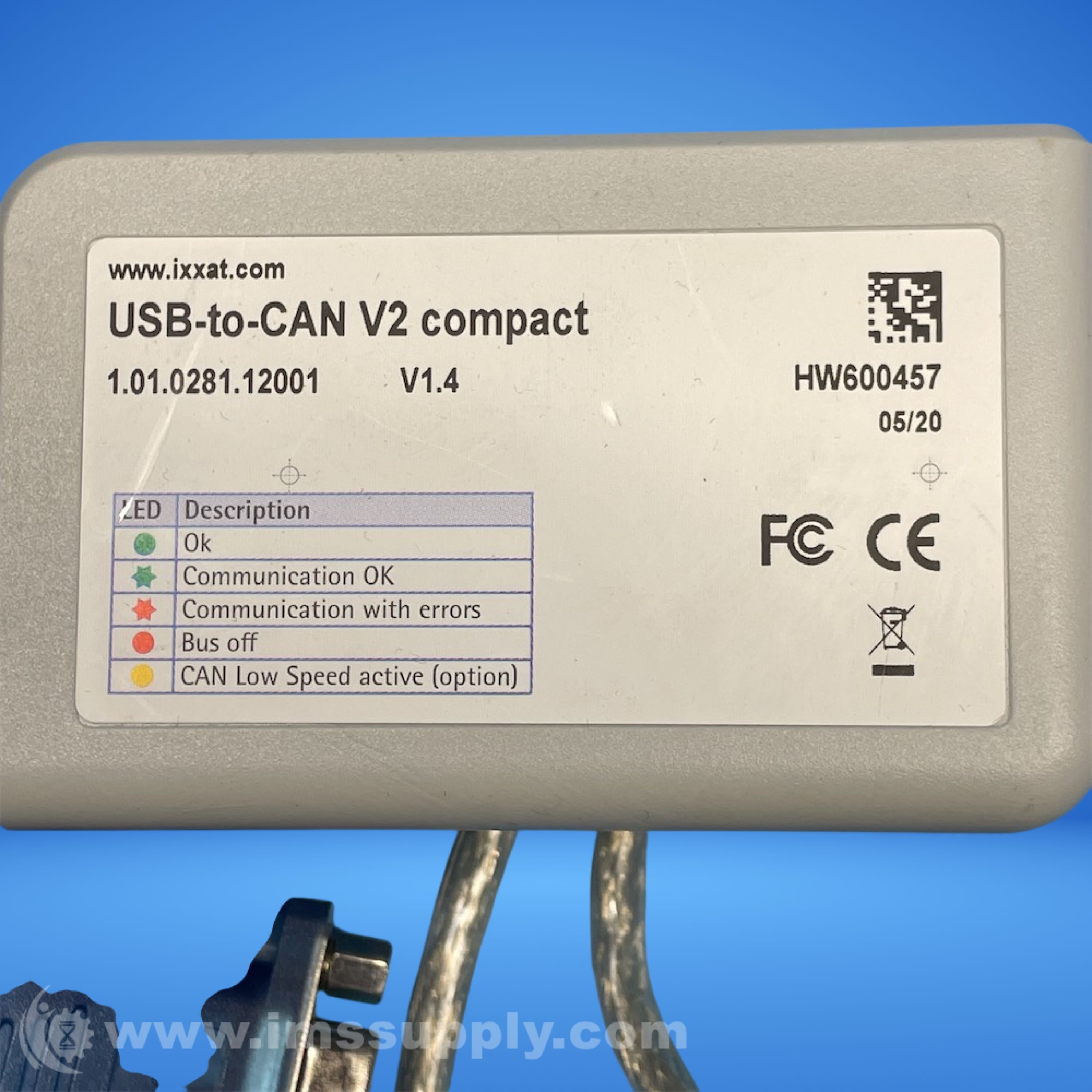 HMS Networks 1.01.0281.12001 USB-to-CAN V2 Compact - IMS Supply