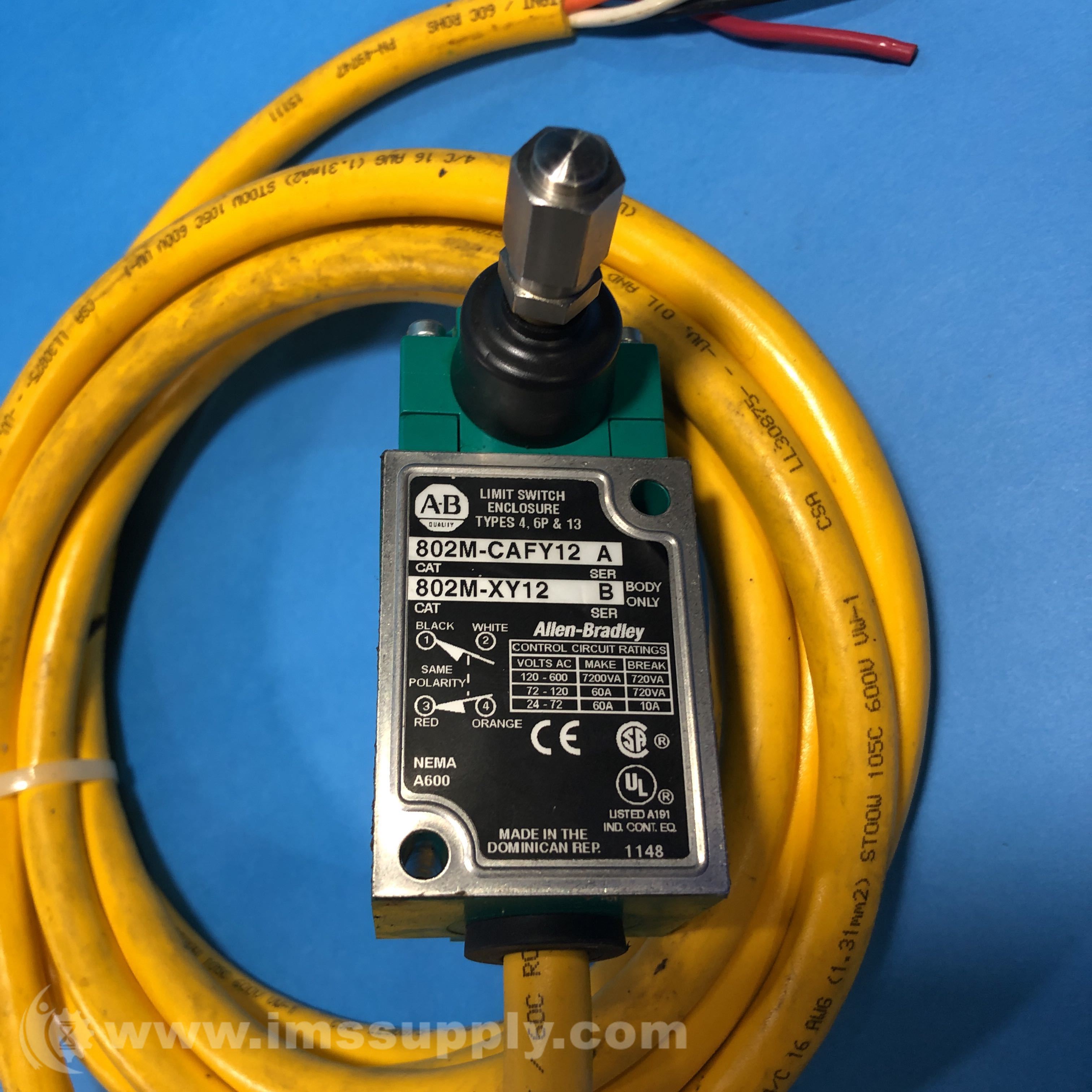 Allen Bradley 802MCAFY12A Limit Switch Series A IMS Supply