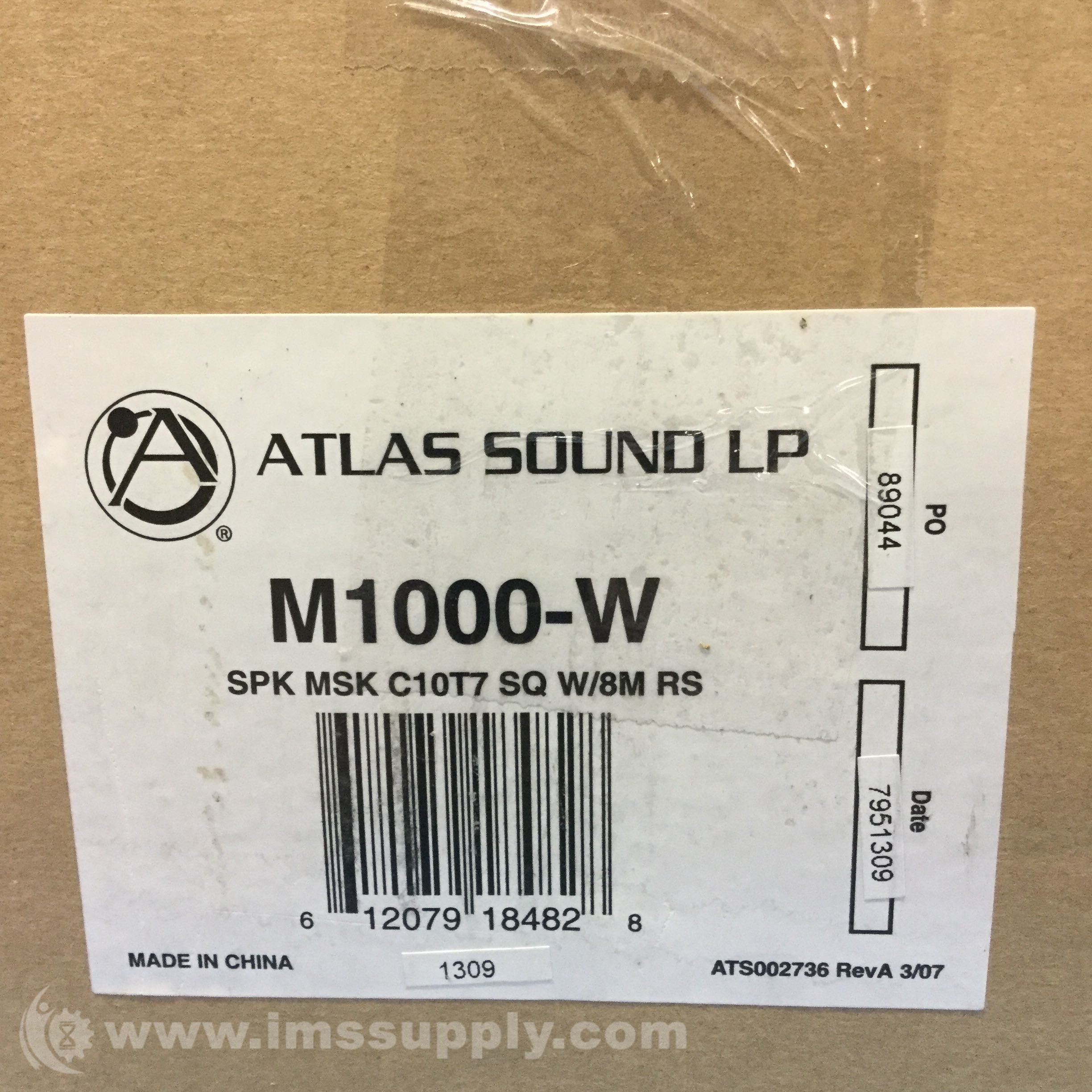 Atlas Sound M1000W SPK MSK C10T7/ 8M SQ 734C White IMS Supply