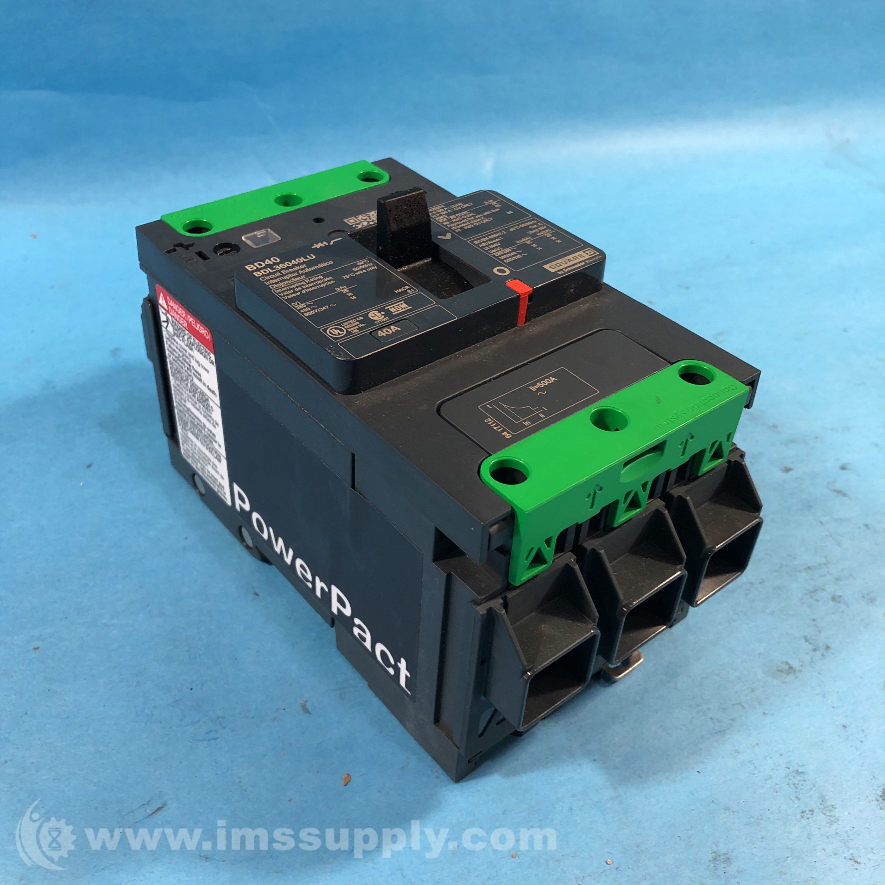 Square D BDL36040LU BD40 Circuit Breaker, PowerPacT B - IMS Supply