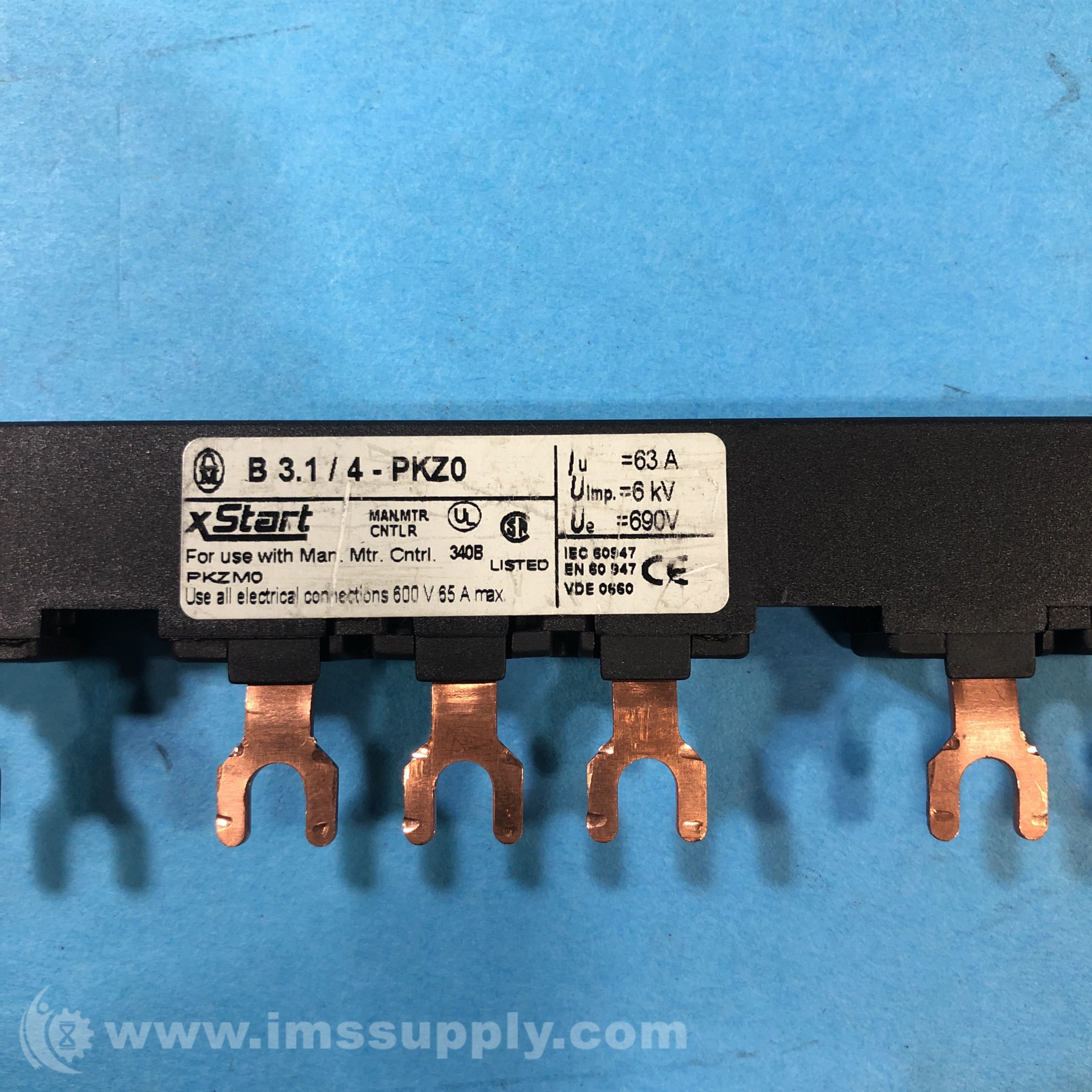 Moeller Electric B 3.1/4-PKZ0 Rail Block, Three-phase Busbar Moeller Electric B 3.1/4-PKZ0 Rail Block, Three-phase Busbar