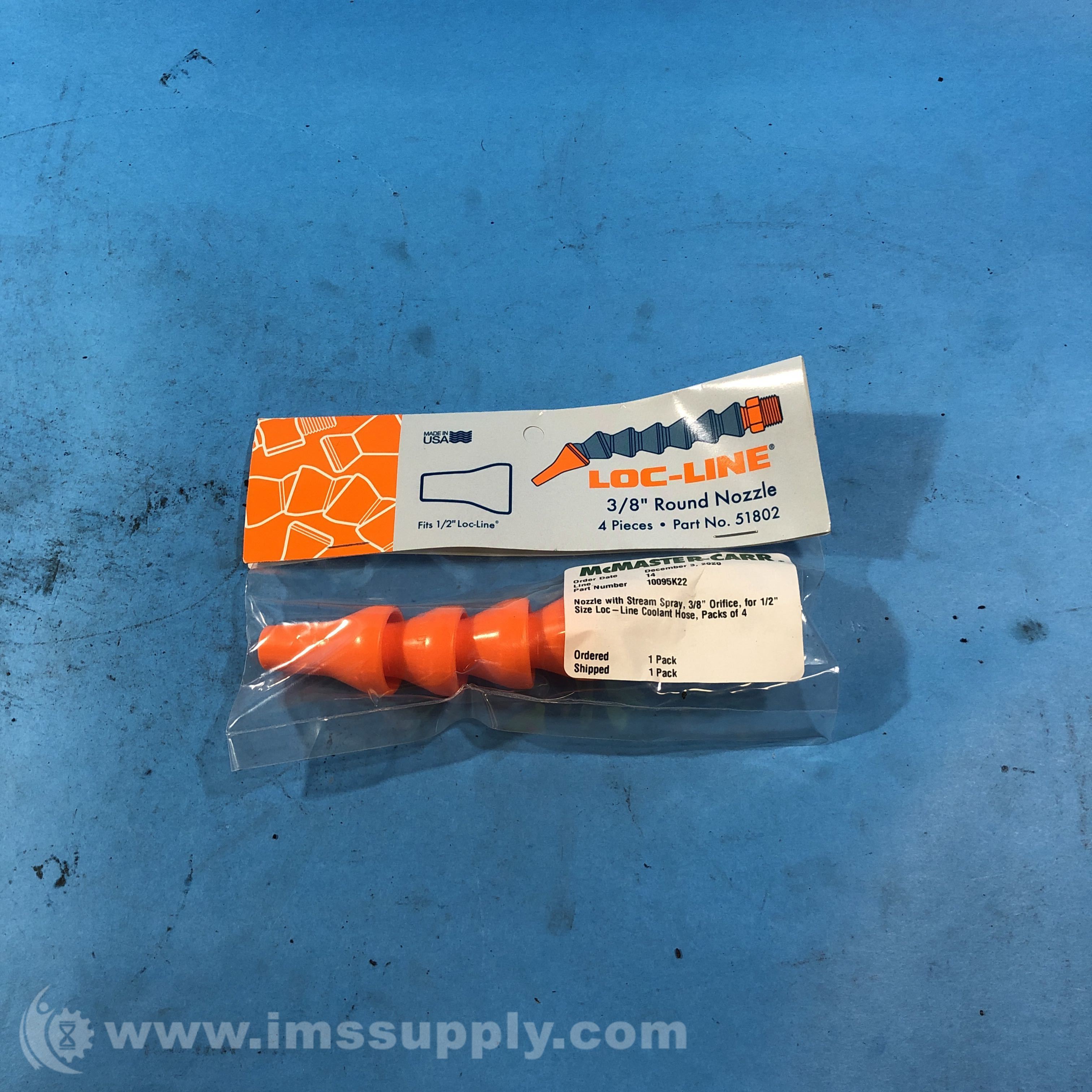 McMasterCarr 10095K22 Pack of 4 Nozzle with Stream Spray IMS Supply