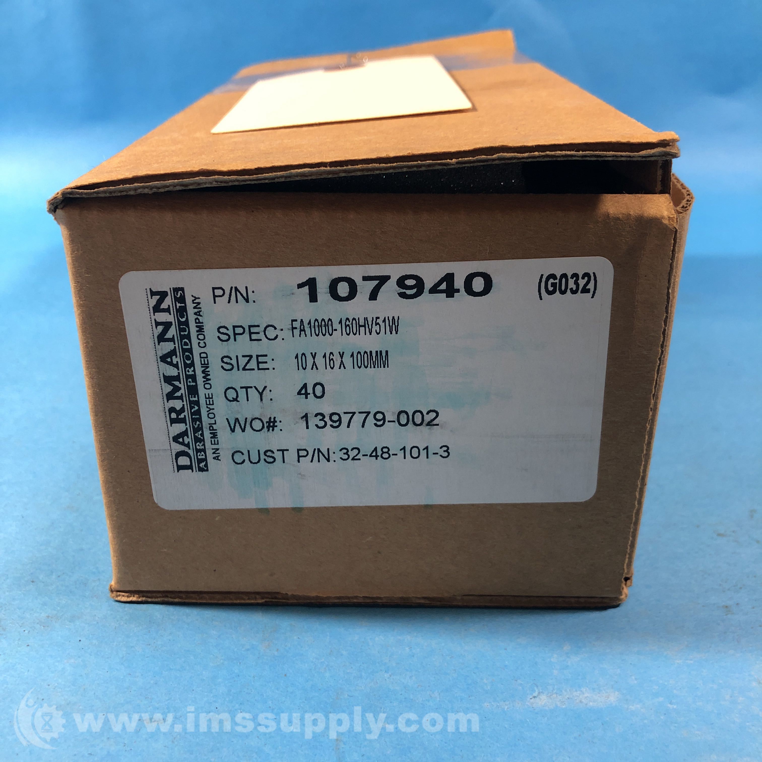 Darmann Abrasive Products 107940 Box of 40 Finish Stones - IMS Supply
