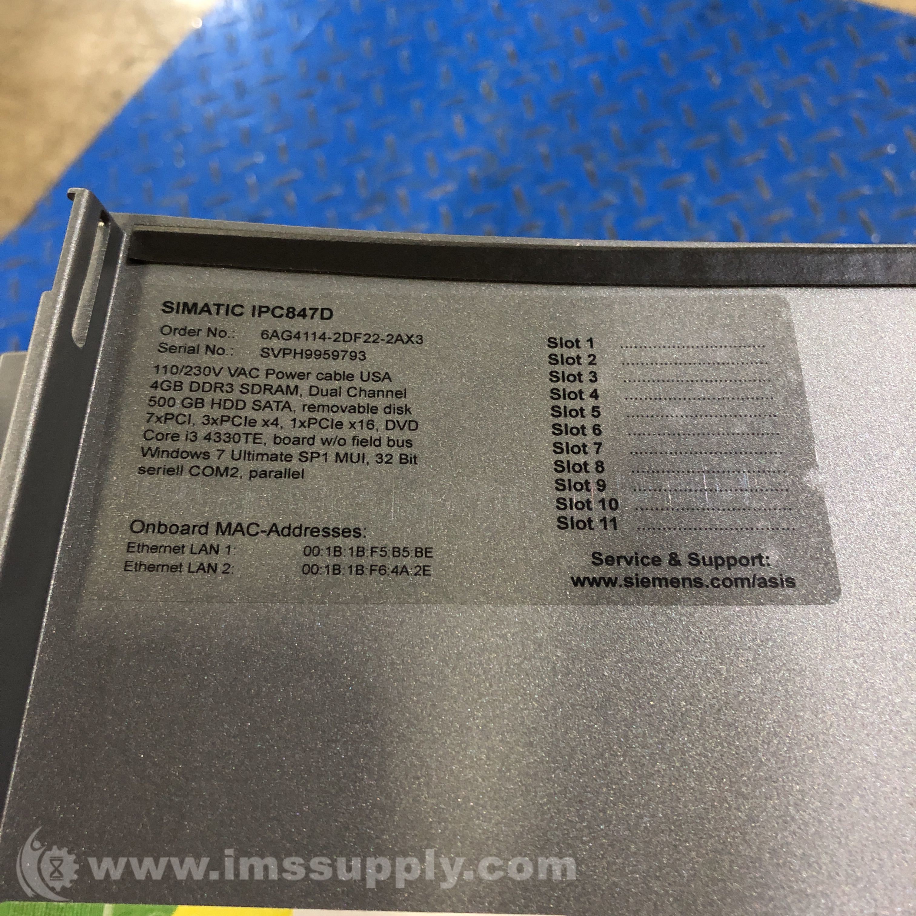 Siemens IPC847D Simatic Rack PC Computer - IMS Supply