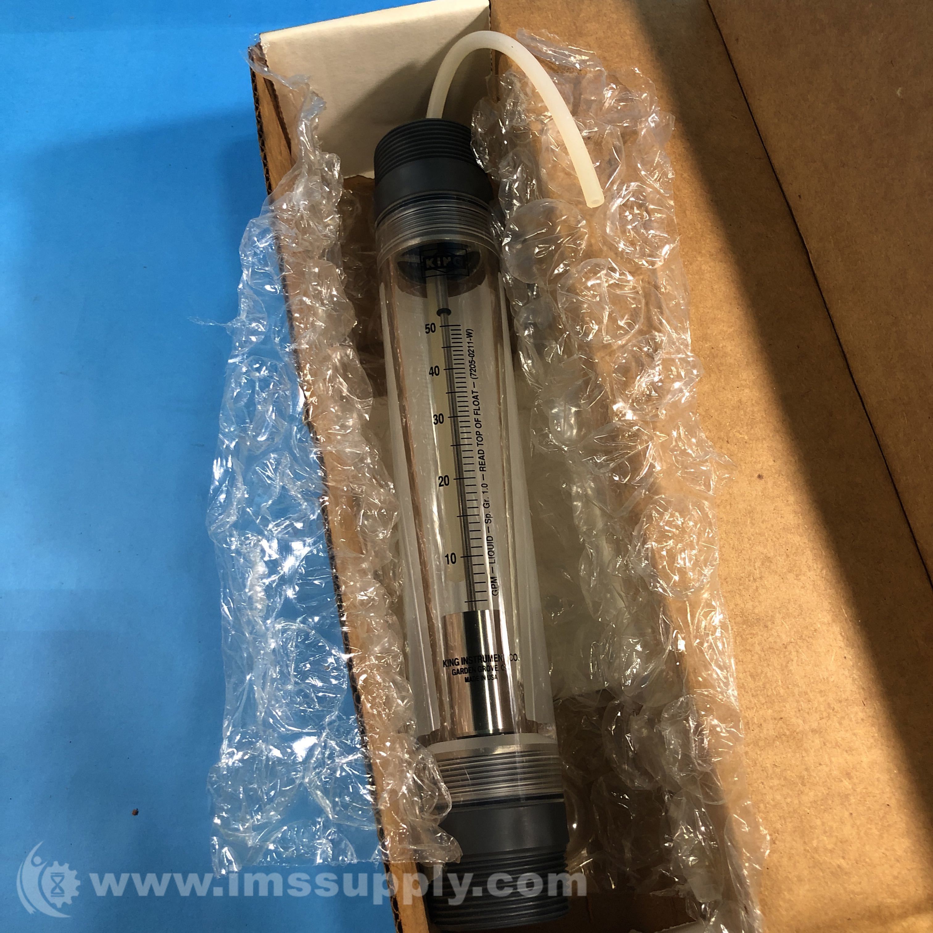 King Instrument 7205021131W 11/2 MNPT Port Tube Flowmeter IMS Supply