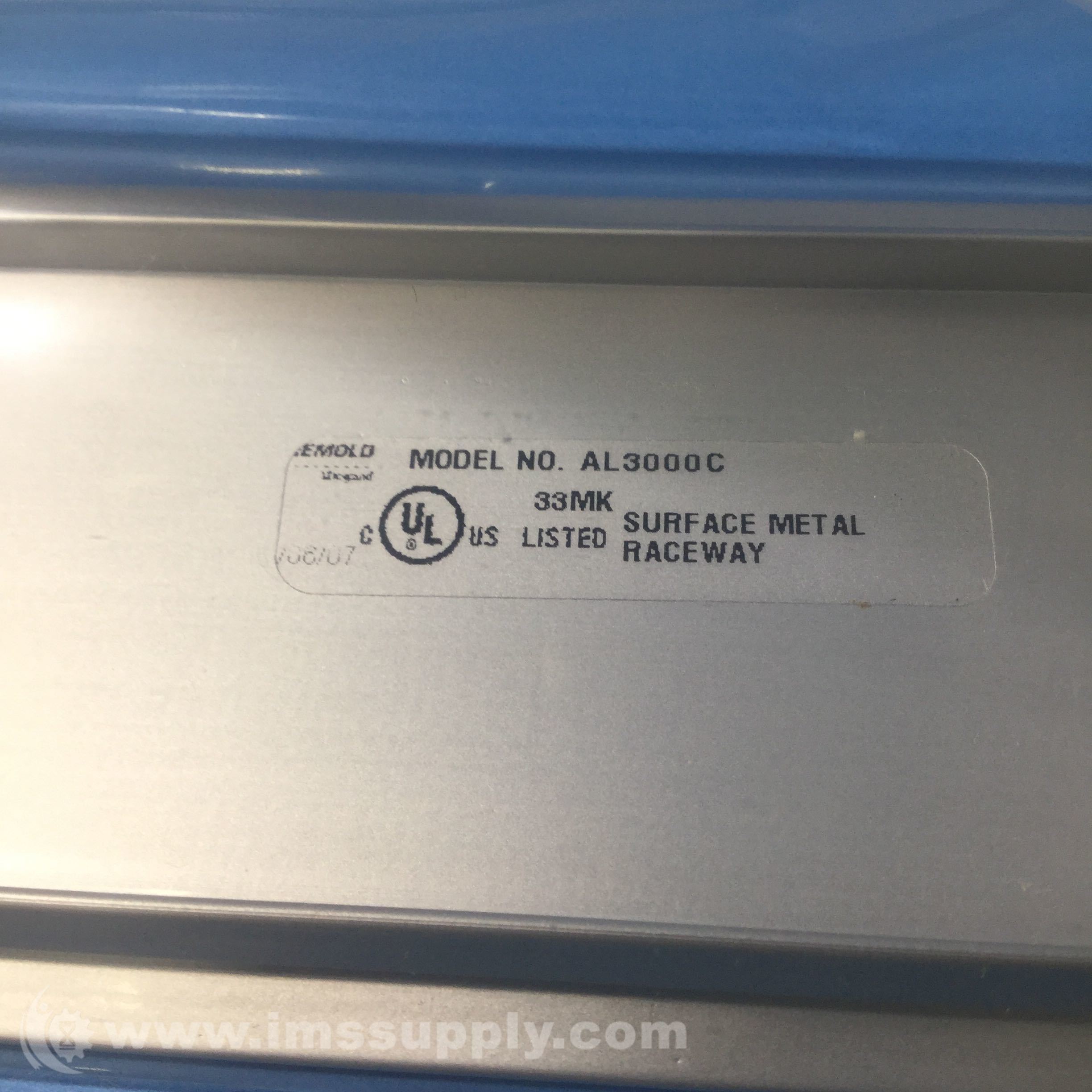 Wiremold AL3000C Surface Metal Raceway, Box of 11 IMS Supply