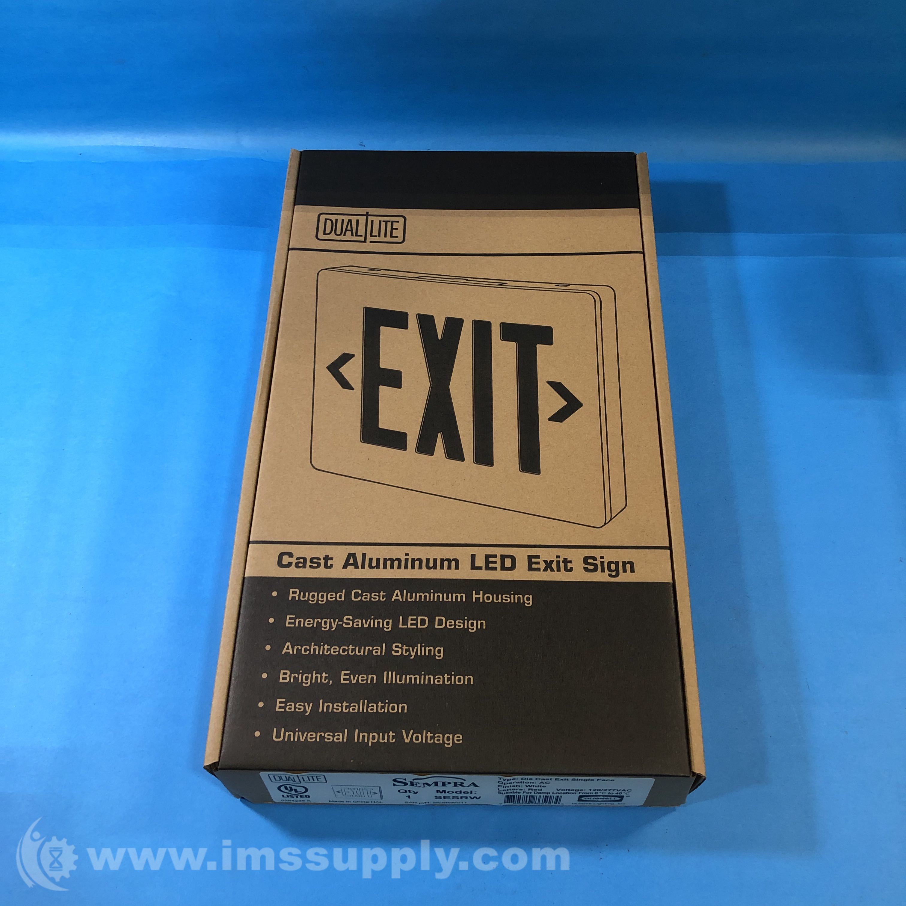 Hubbell Lighting SESRW LED Exit Sign, Red Letters AC Only IMS Supply