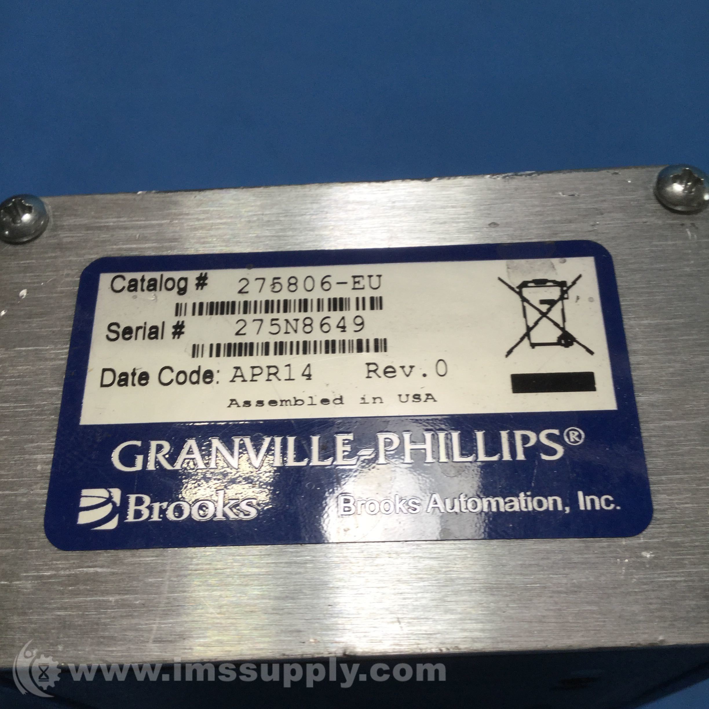 Granville Phillips Co 275806EU Modular Vacuum Gauge IMS Supply