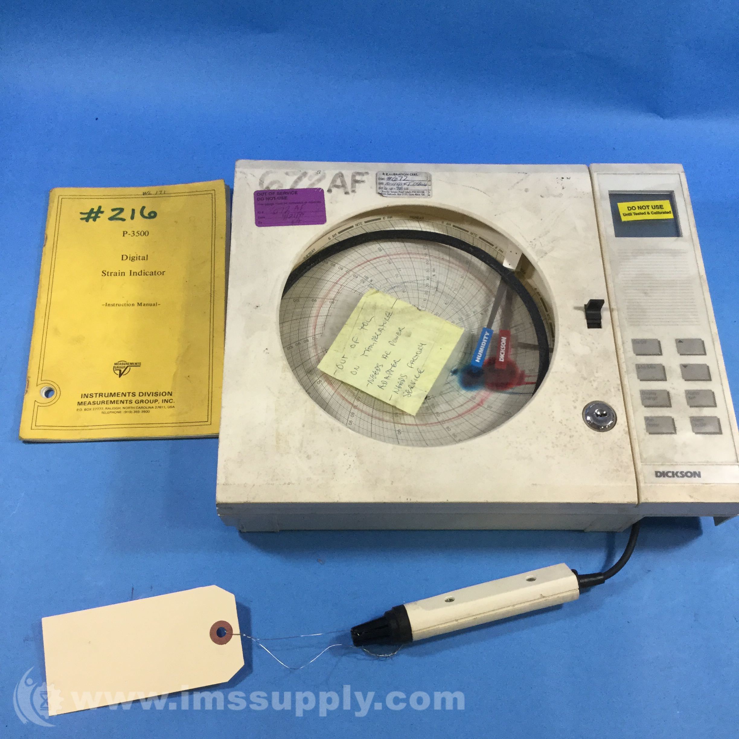 Dickson THDX, Chart Recorder Temperature and Humidity IMS Supply