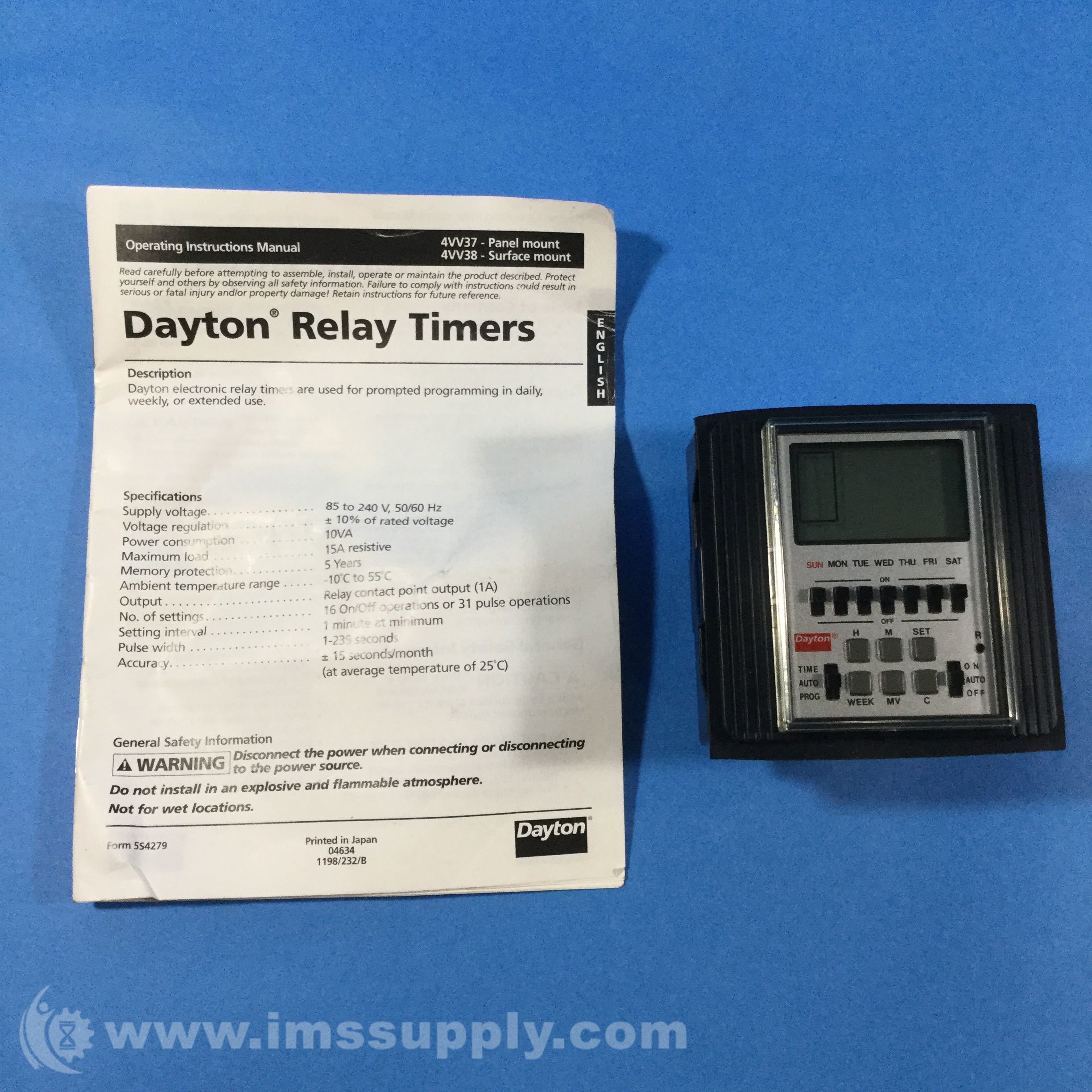 Dayton 4VV37 Programmable Timer - IMS Supply