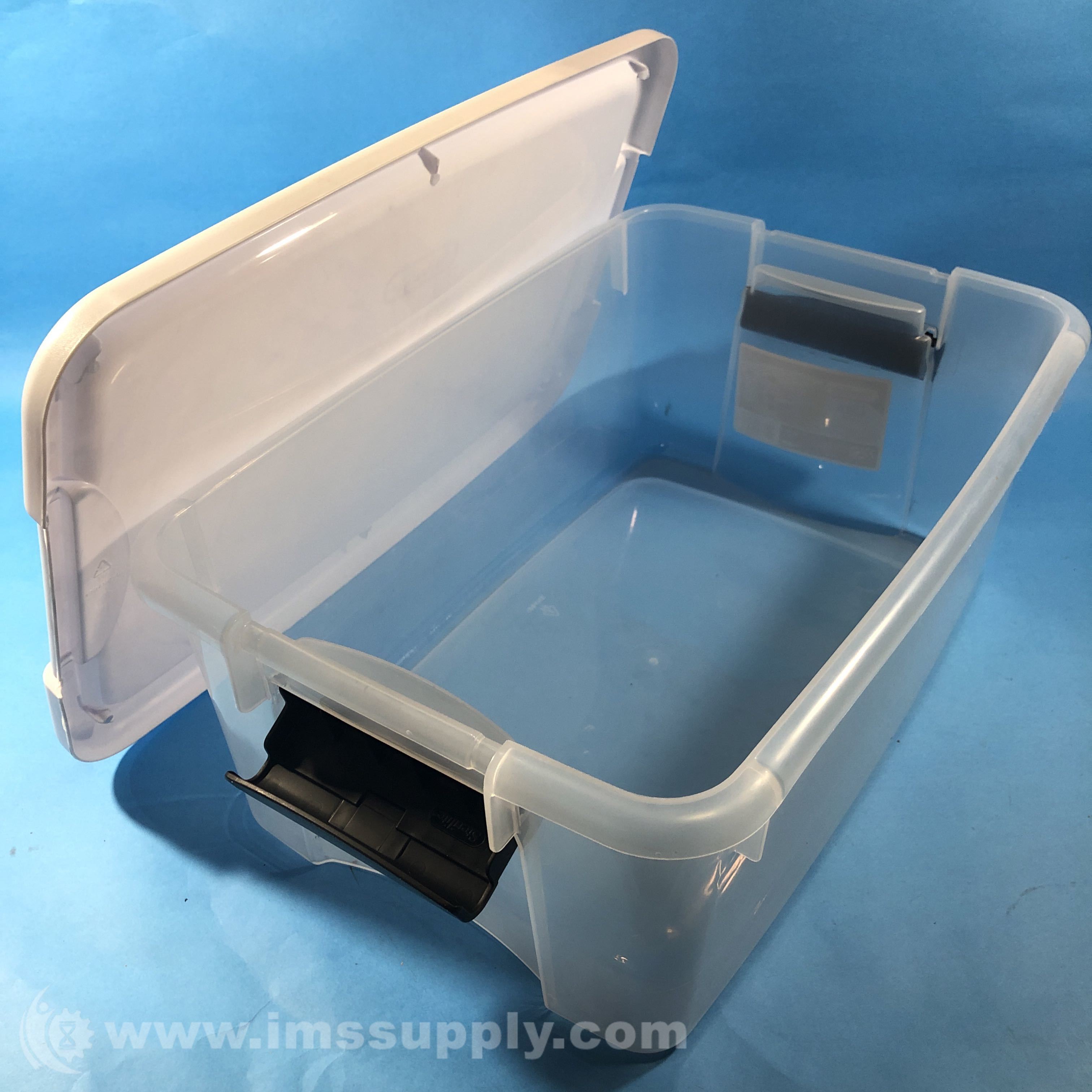 Sterilite 19849806 Clear/White Storage Bin, 18 1/8 x 12 1/4 x 7 IMS