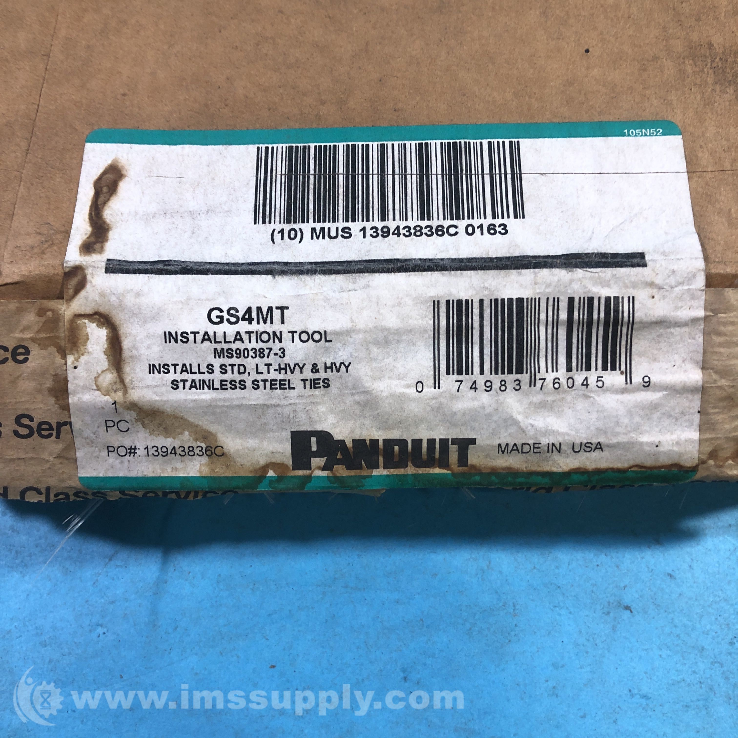 Panduit GS4MT Tension Stainless Steel Cable Tie Tool - IMS Supply