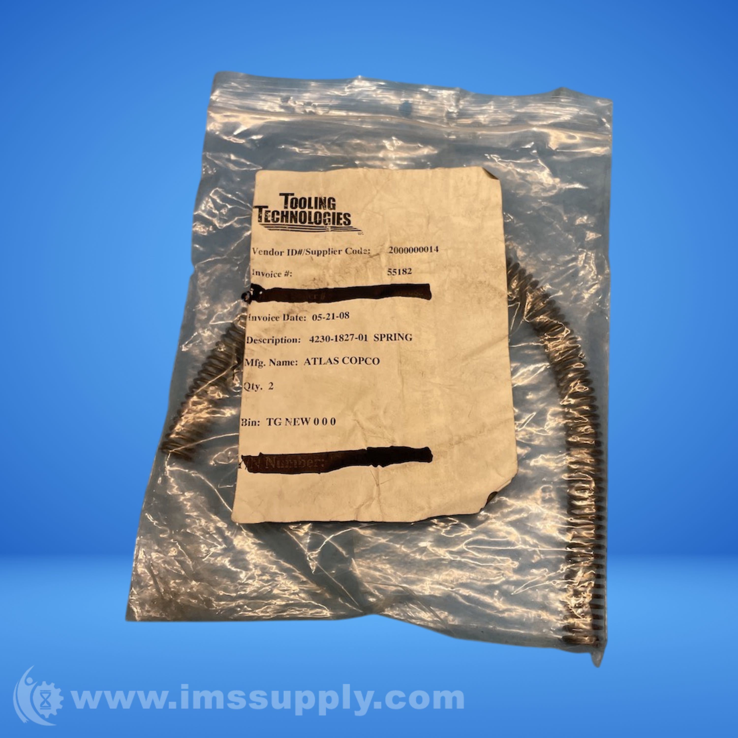 Atlas Copco 4230-1827-01 Bag of 2 Steel Compression Springs - IMS Supply