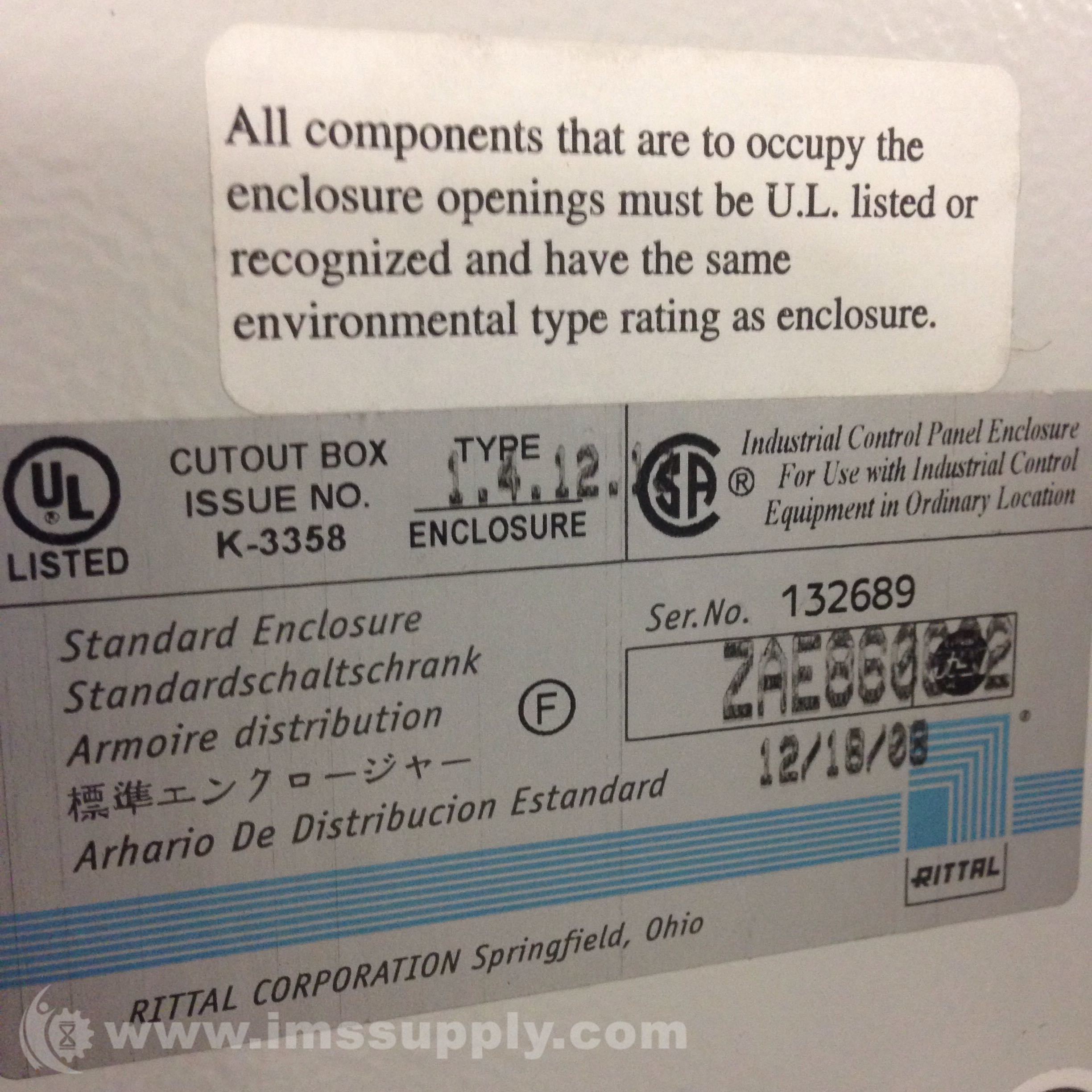 Rittal K-3358 Cutout Box Enclosure - IMS Supply