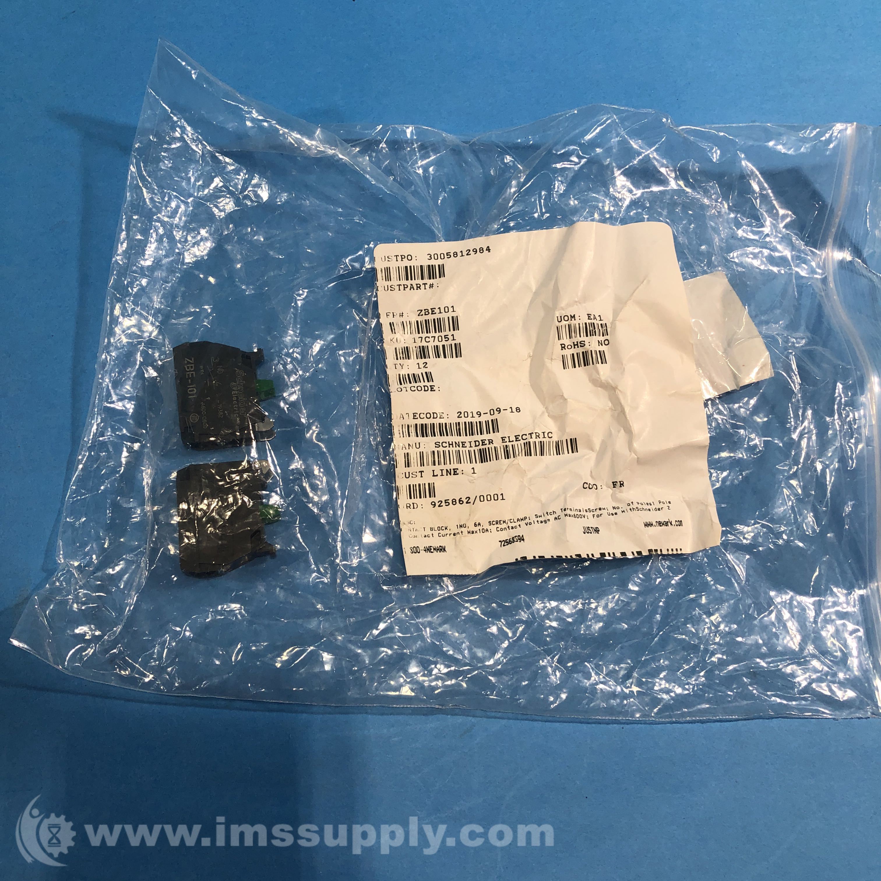 Schneider Electric ZBE-101 Bag of 12 22mm Screw Clamp Terminals - IMS ...