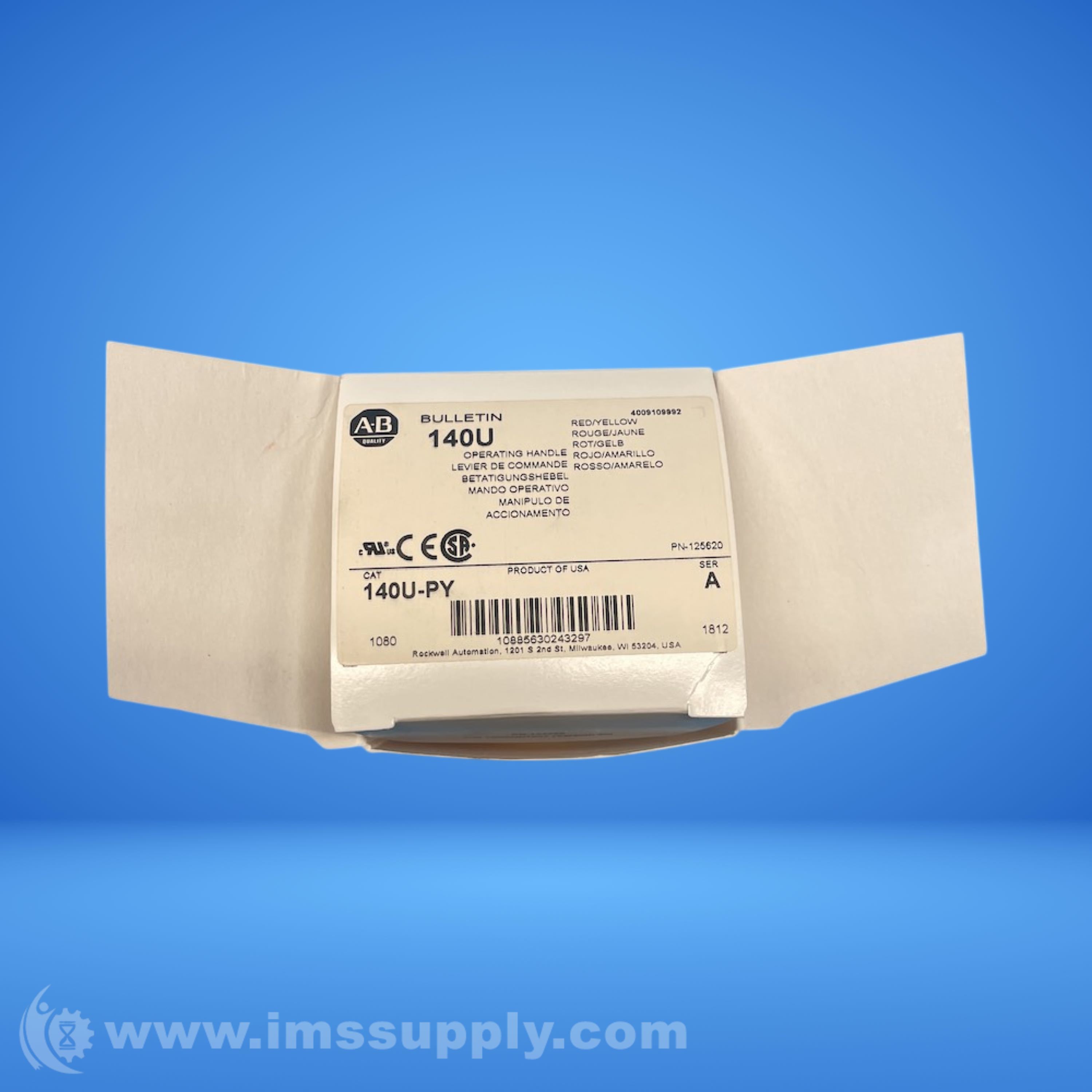 Allen Bradley 140U-PY Red/Yellow Padlockable Handle - IMS Supply
