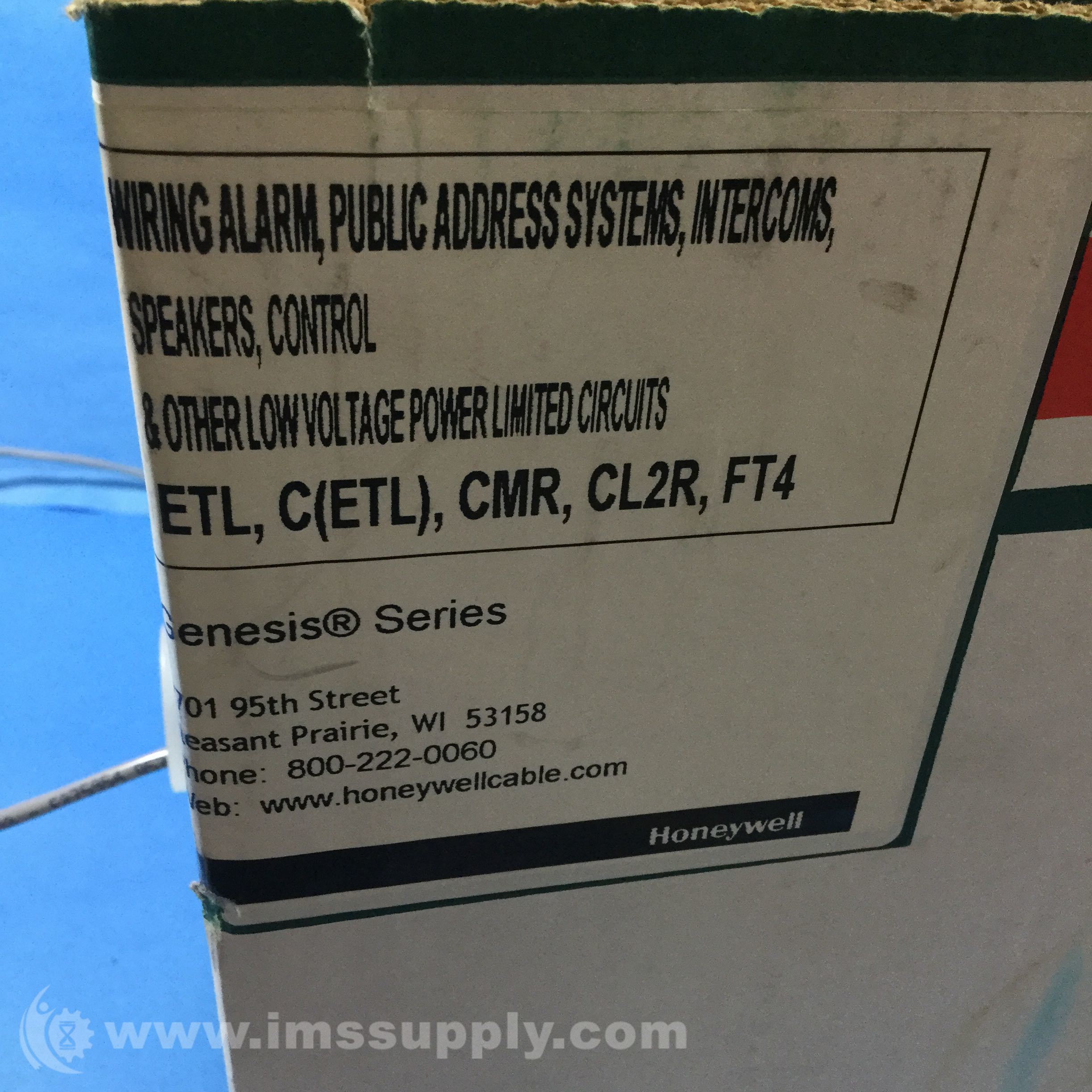 Honeywell 22141109 Genesis Cable 18/2 Str OAS CMR/FT4 1M BX GRY IMS