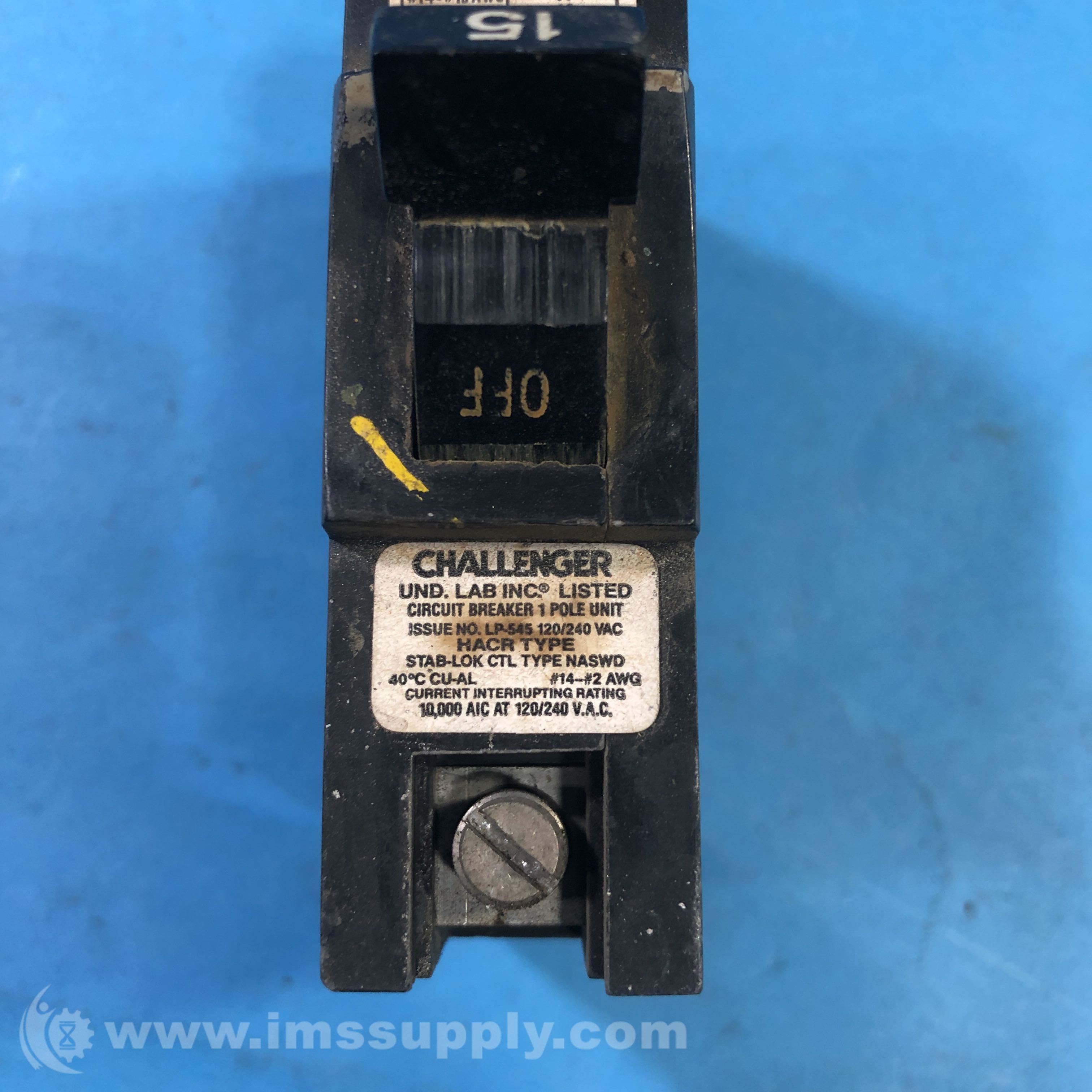 Challenger LP545 HACR 15 Amp Circuit Breaker IMS Supply
