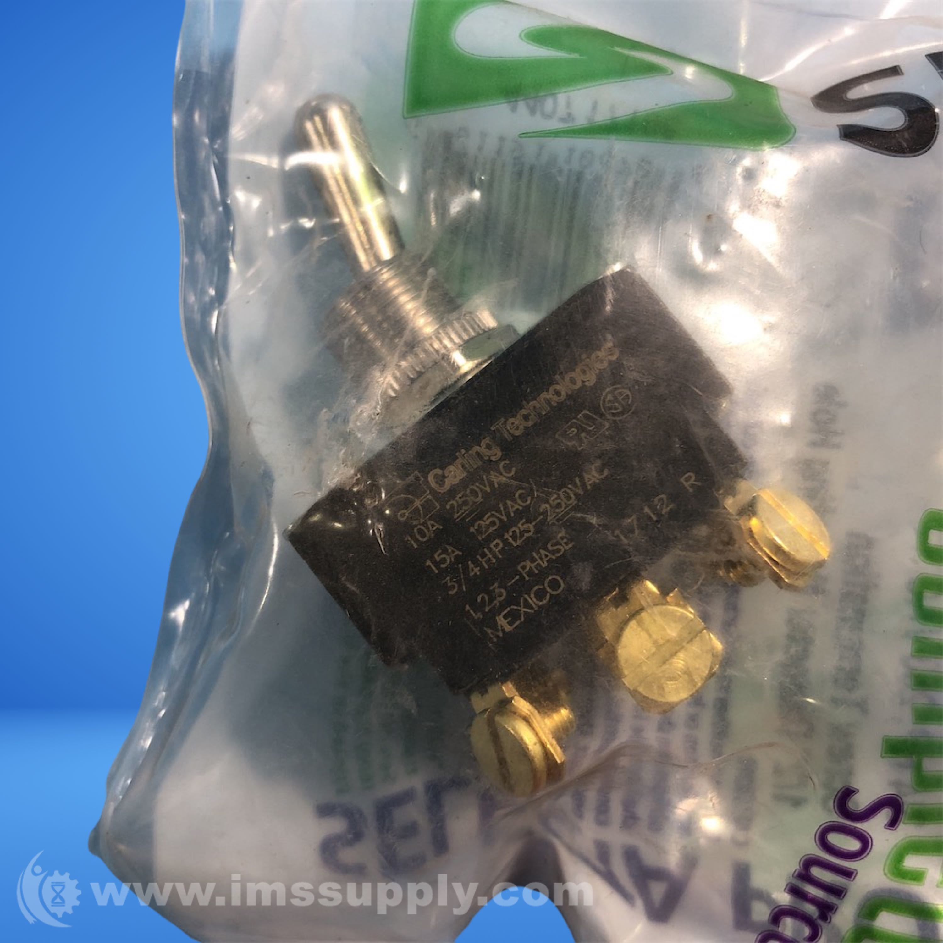 Selecta SS212A-BG Toggle Siwtch, 3PDT, On-Off-On, 15A, UPC 10670 - IMS ...