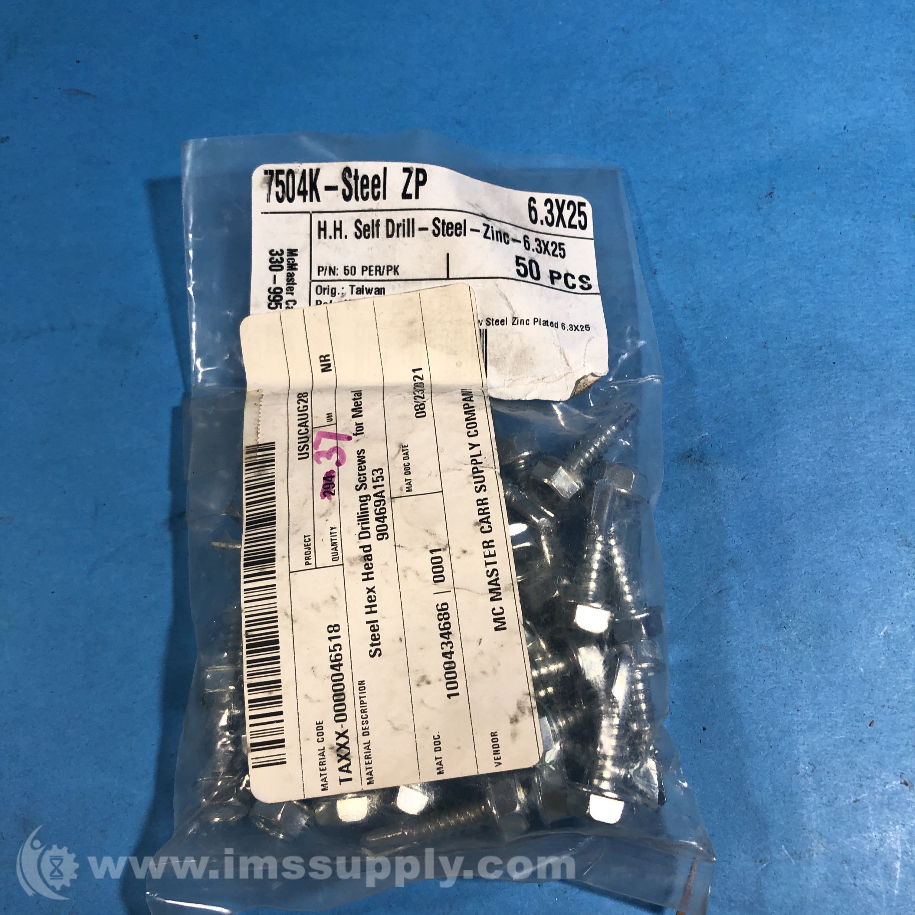 McMasterCarr 90469a153 Pack of 50 Metric Steel Hex Head Screw IMS Supply