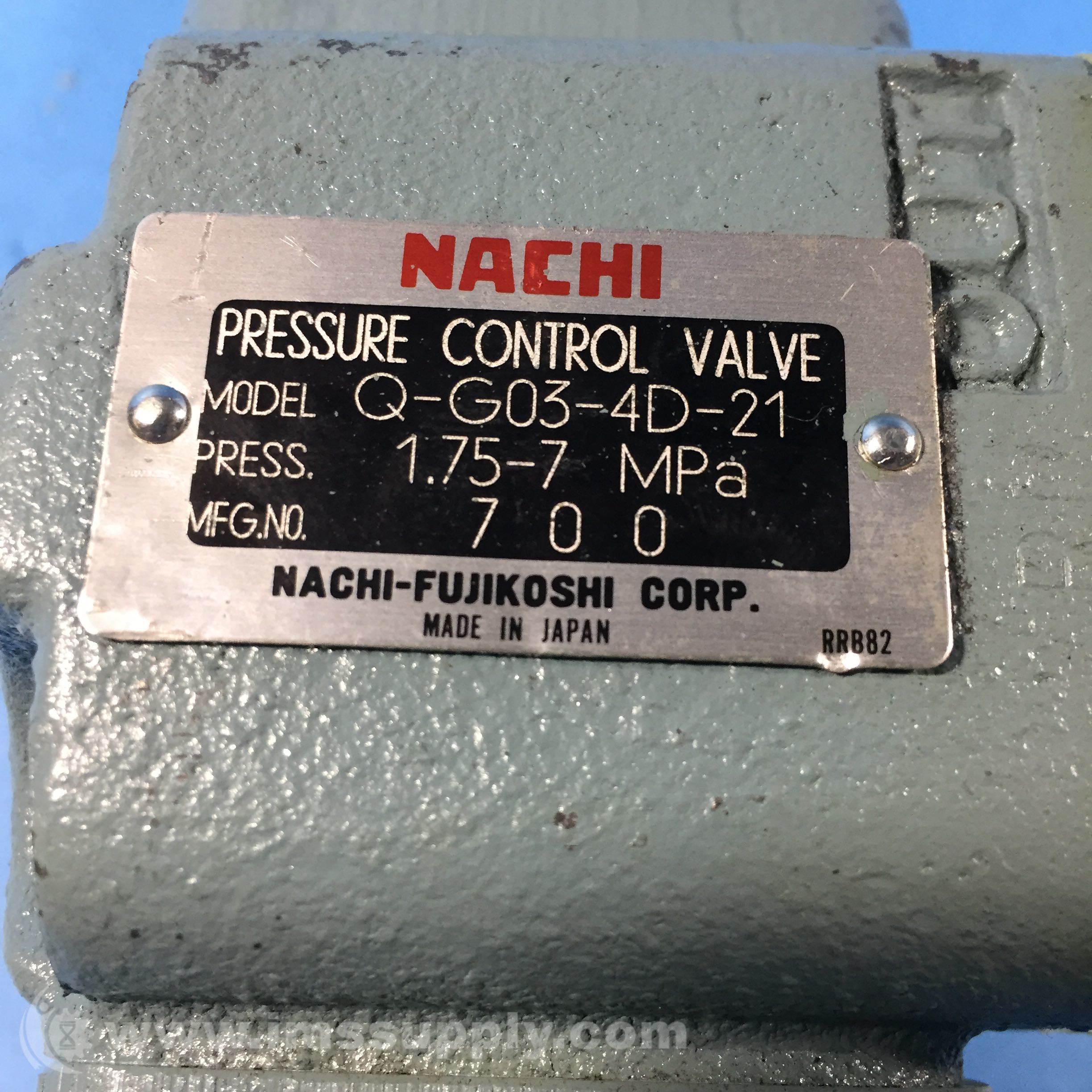 Nachi Fujikoshi Corp Q-603-4D-21 Pressure Control Valve