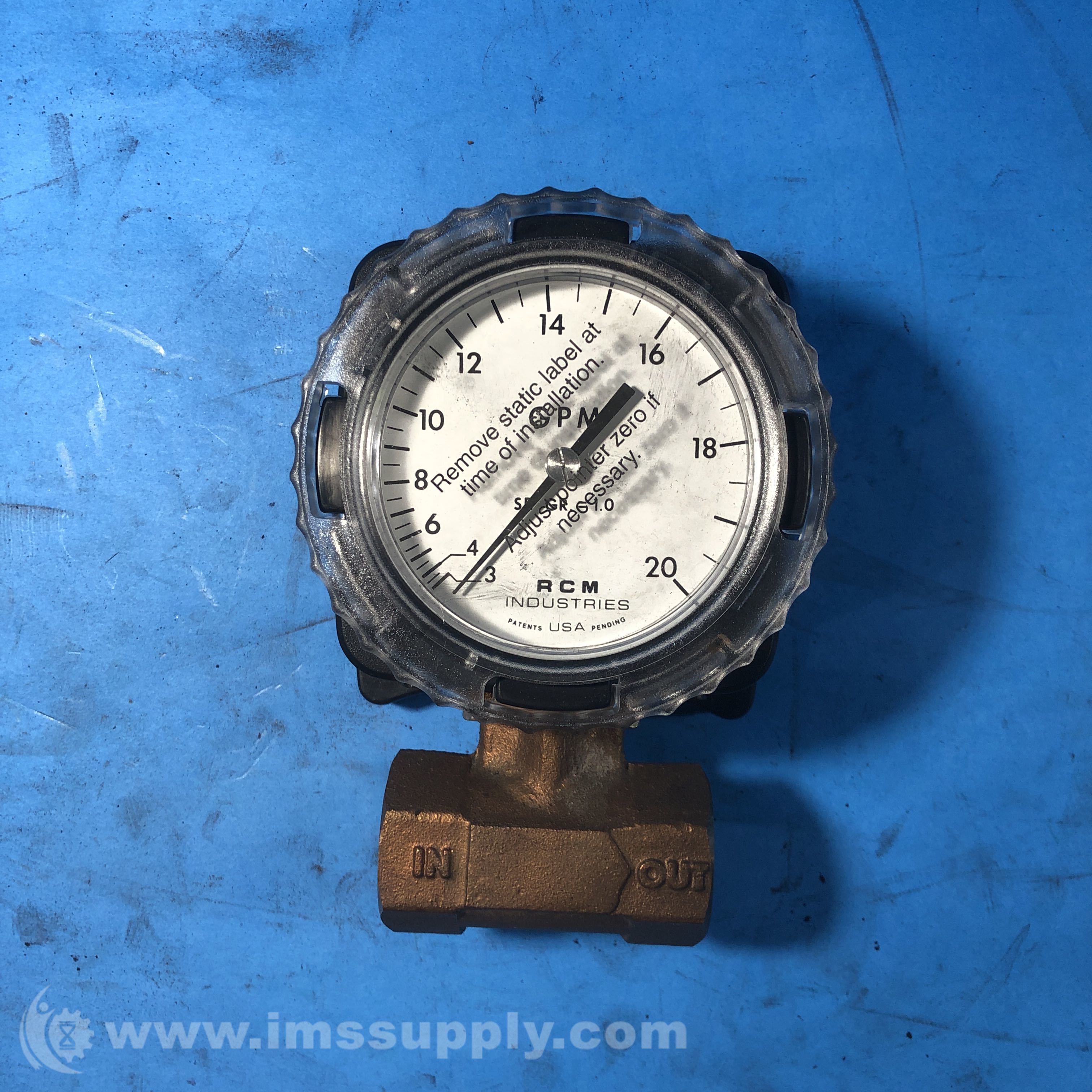 RCM Industries 1-71-R-20 Direct Reading Flow Meter - IMS Supply