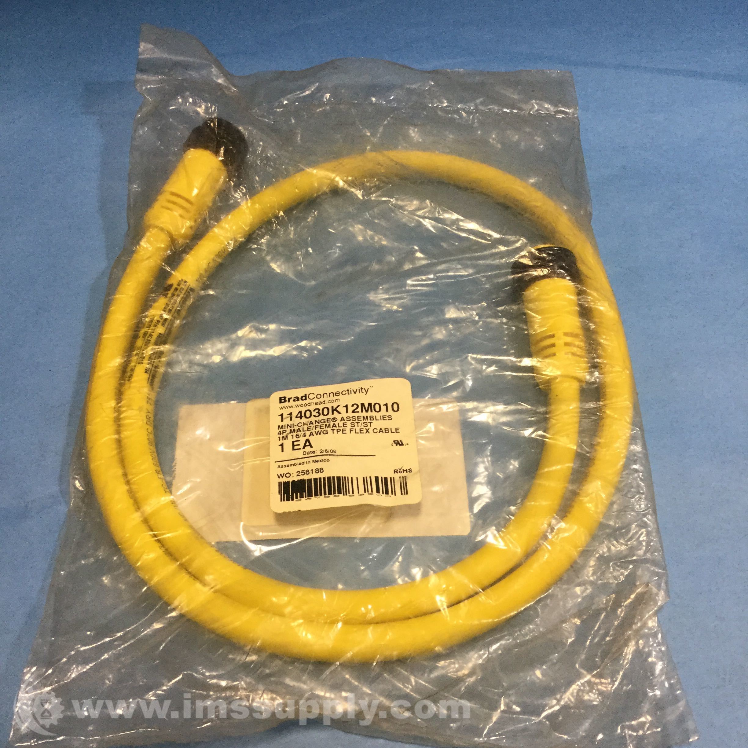 Brad Harrison 114030K12M010 MiniChange Assembly 4P Male/Female IMS