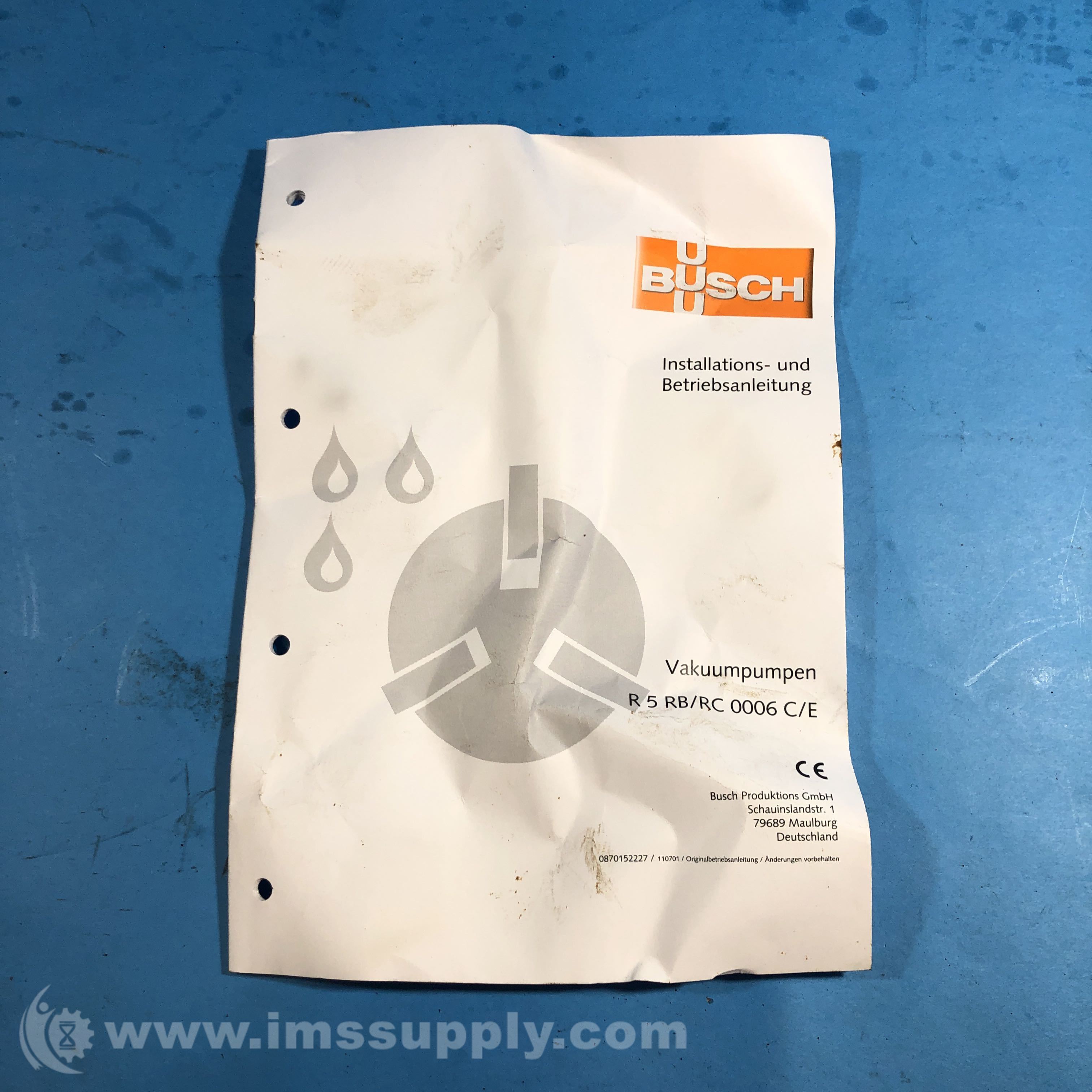 Busch LLC R 5 RB/RC 0006 C/E - IMS Supply