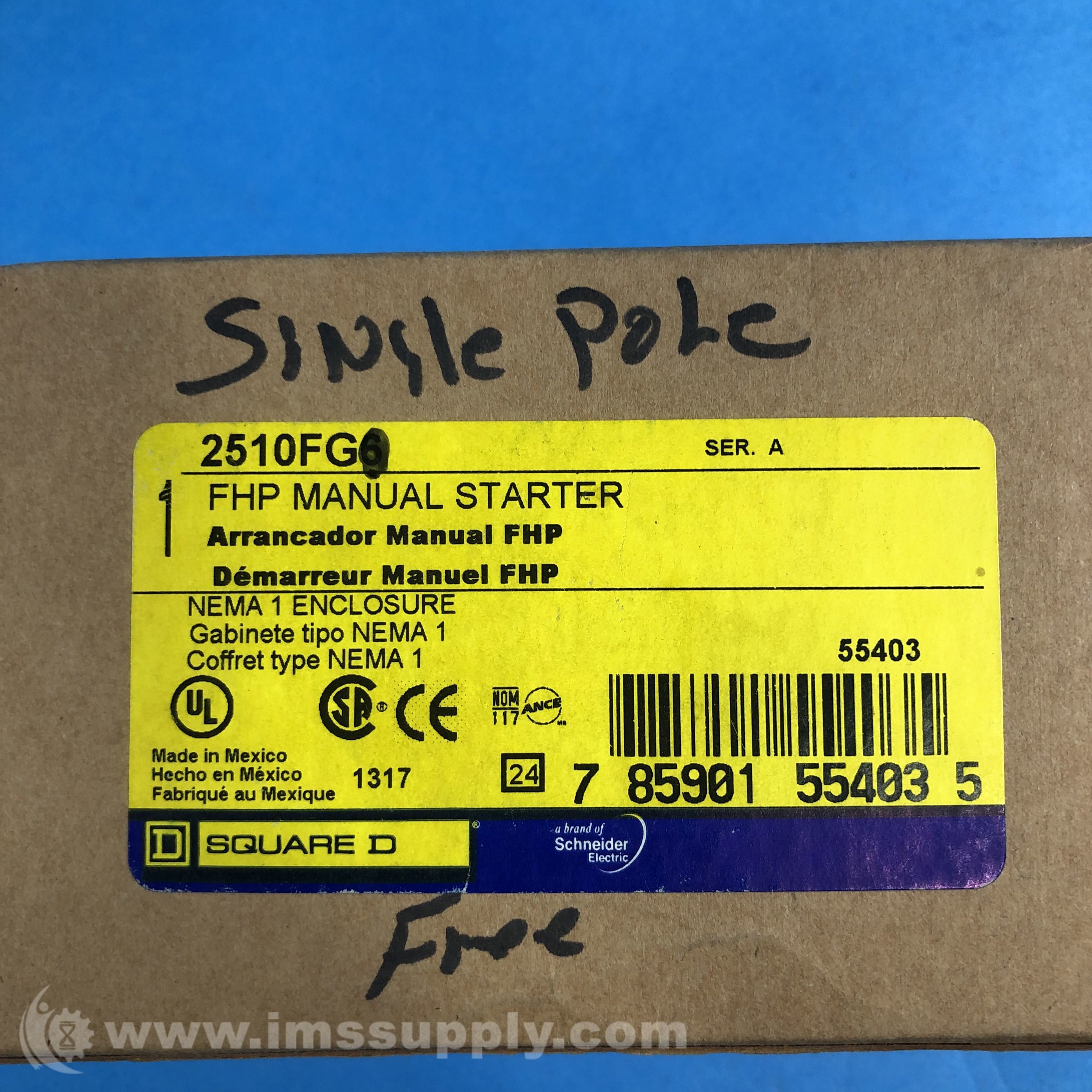 square-d-2510fg6-manual-starter-277vac-non-reversing-ims-supply