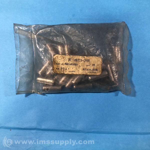 McMasterCarr A92383551 Bag of 25 3/8 x 1'' Slotted Dowel Pins IMS Supply