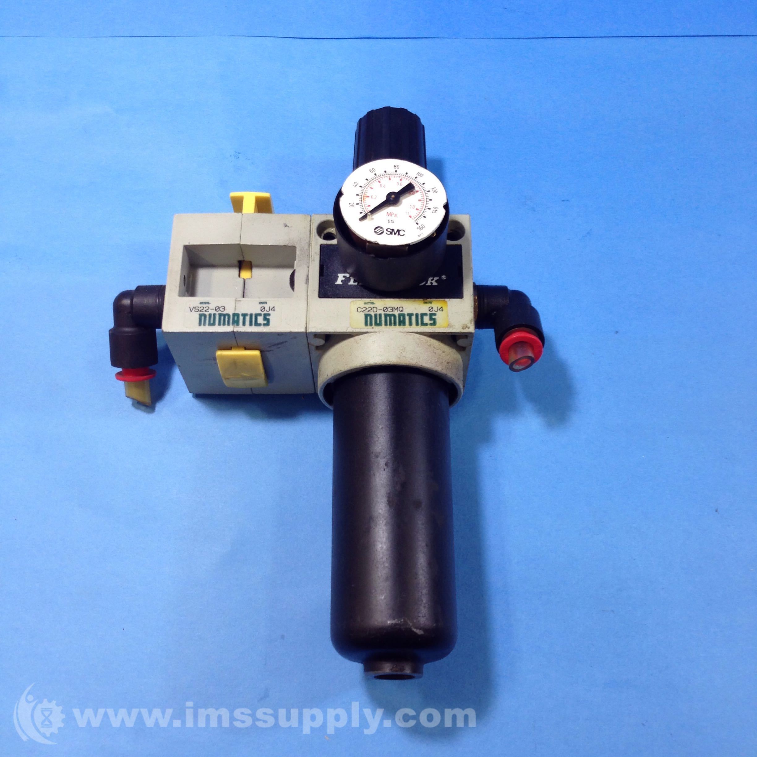 Soupe Pneumatique Manuel NUMATICS VS22-03 - Valve D'Arrêt 3/8 NPTF - Neuf Sous Emballage