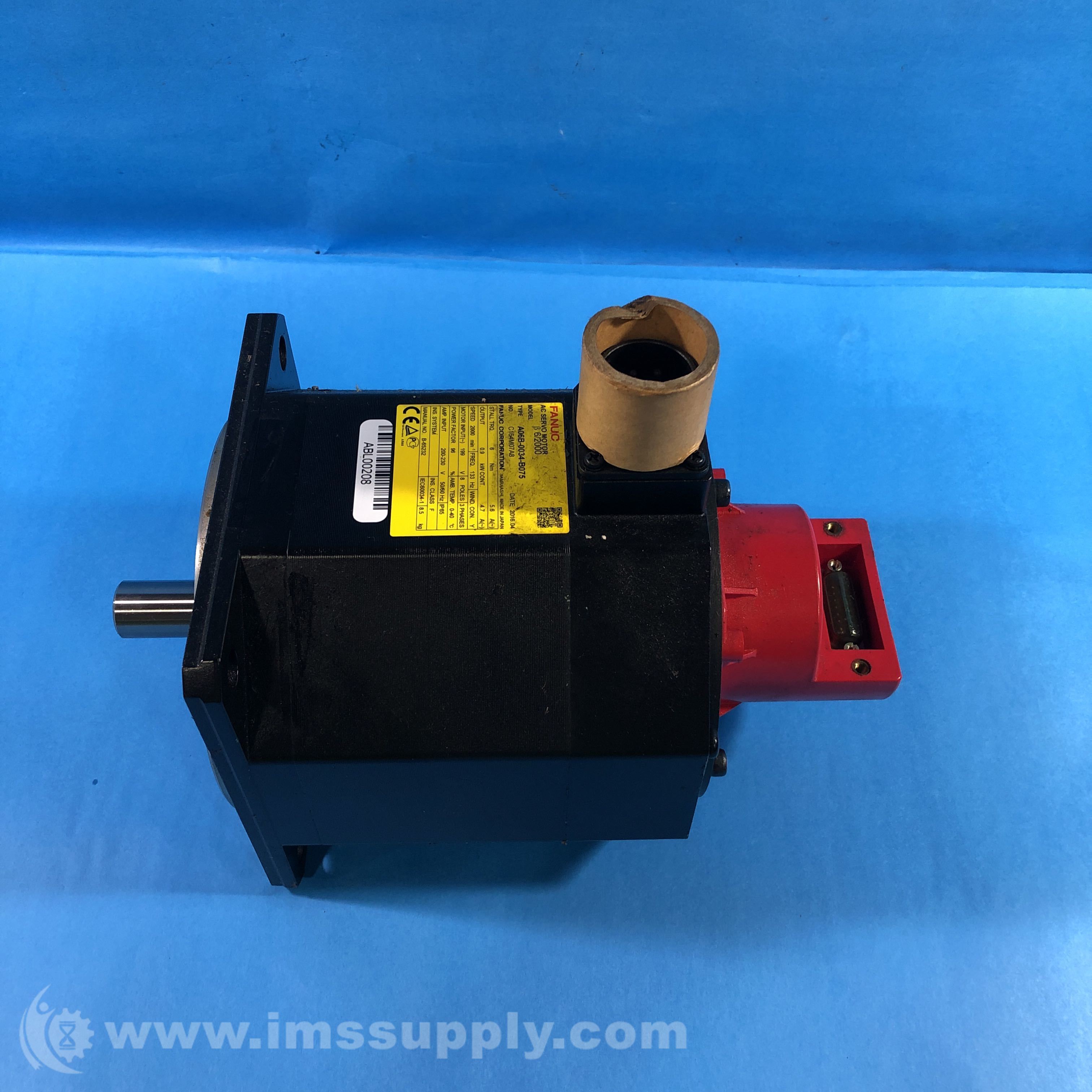 Fanuc A06B0034B075 ThreePhase AC Servo Motor IMS Supply