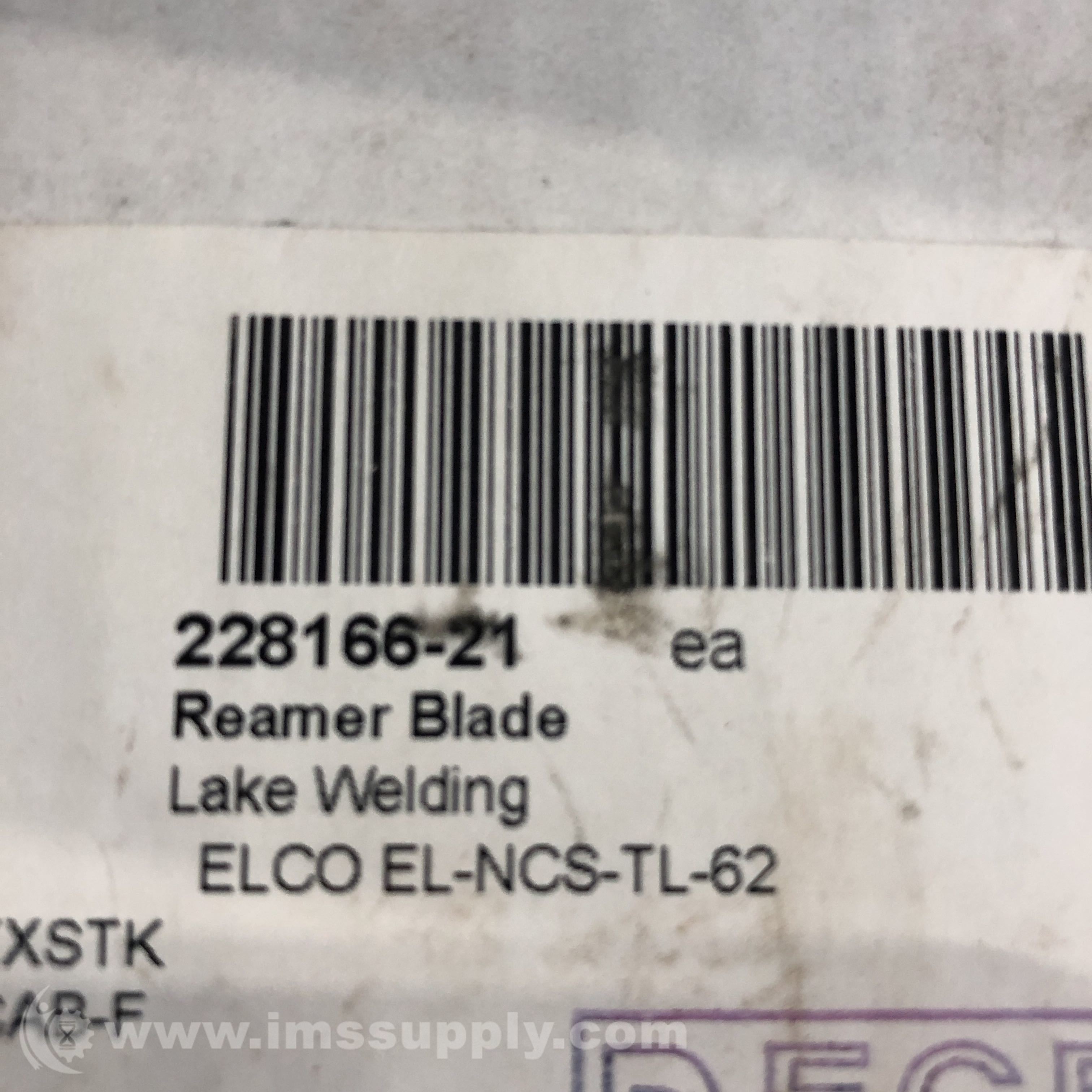 Elco Enterprises Inc ELNCSTL62 Steel Reamer Blade IMS Supply