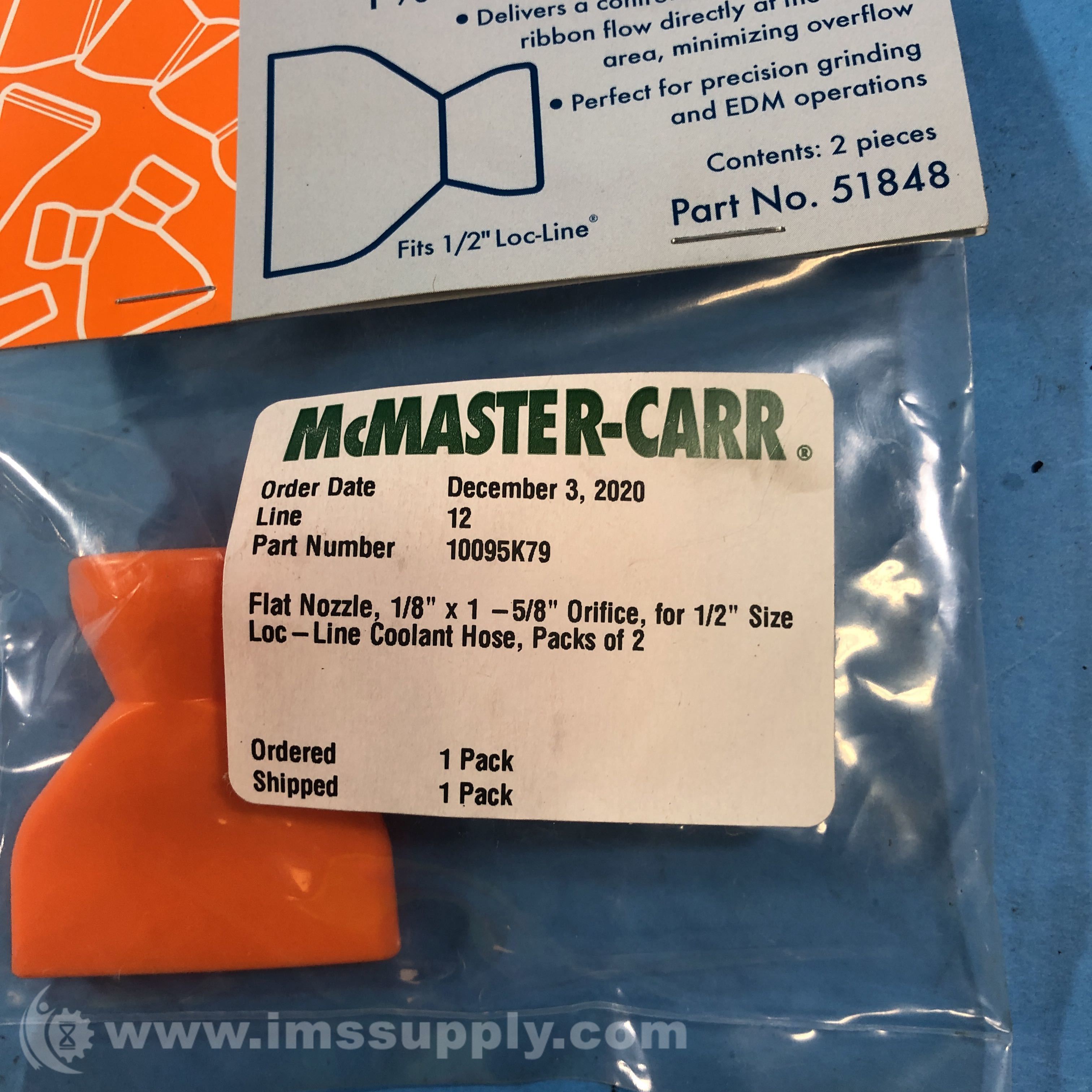 McMasterCarr 51848 Pack of 2 LocLine Straight Flow Nozzle IMS Supply