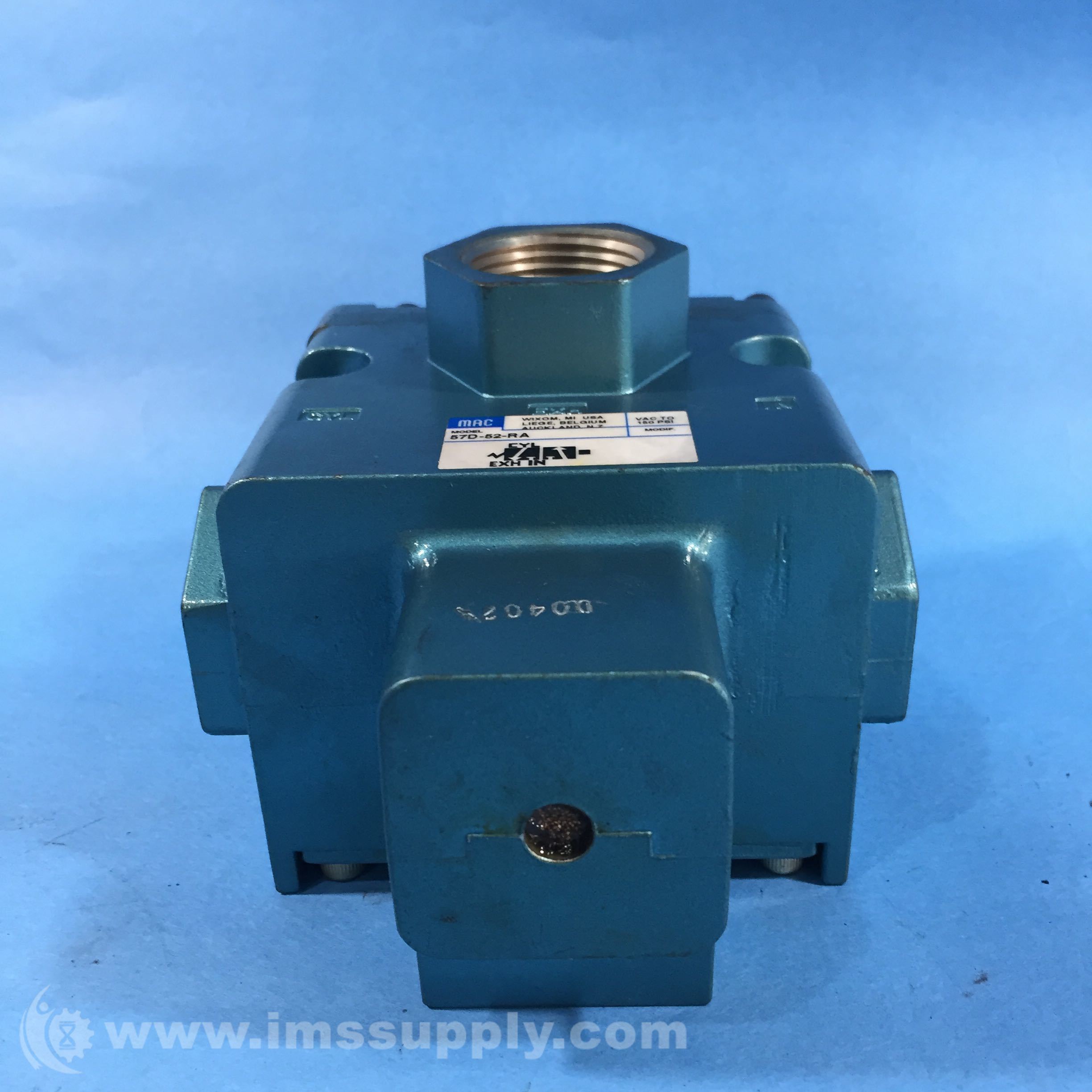 Mac Valves Inc 57D52RA Solenoid Valve 20150PSI IMS Supply