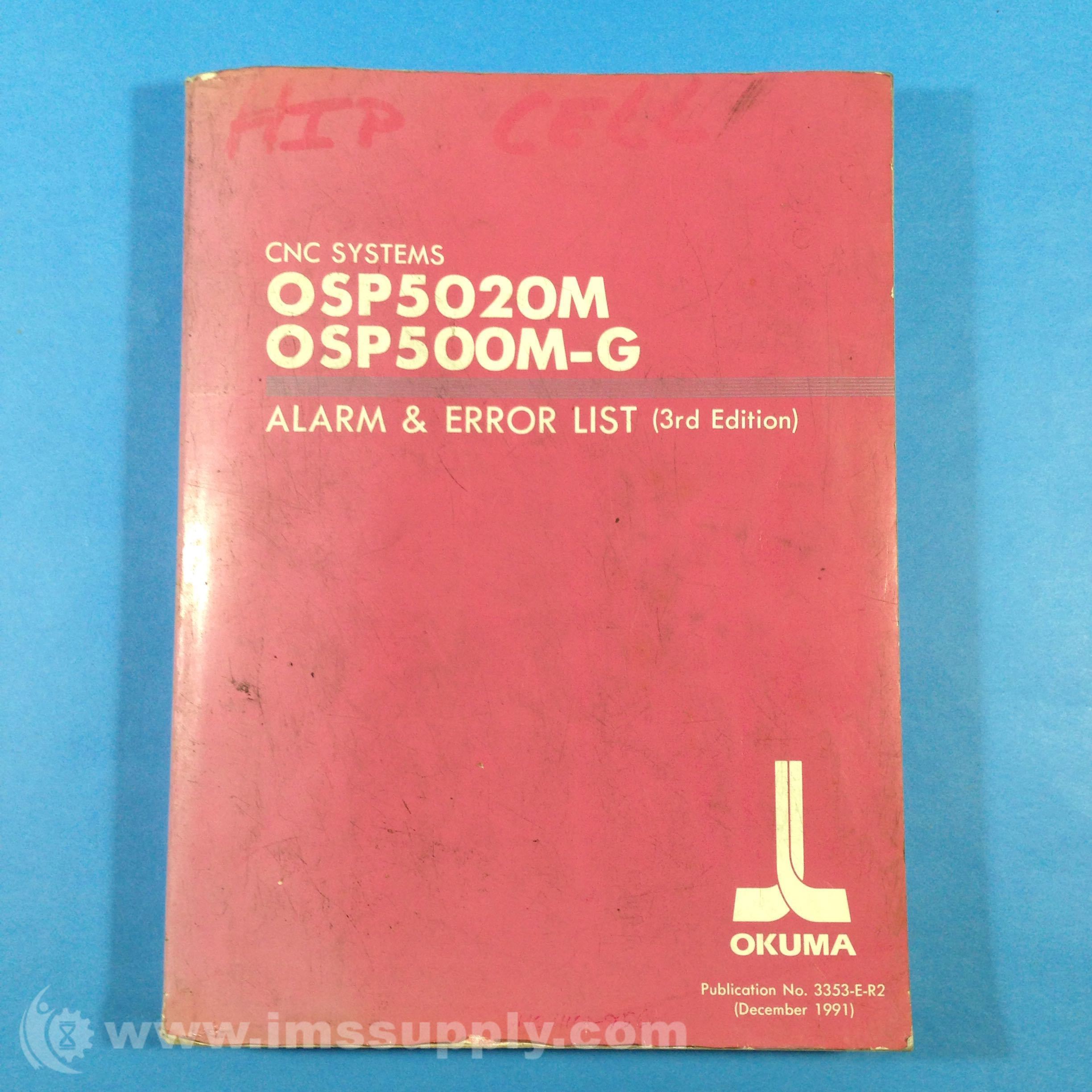 Okuma OSP5020M / OSP500MG Alarm & Error List IMS Supply