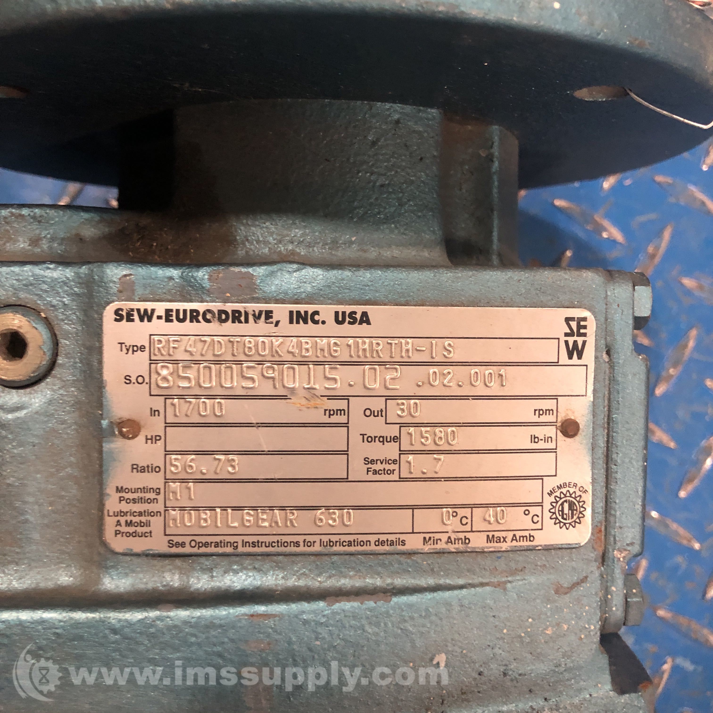 Sew Eurodrive RF47 DT80K4 BMG 1HR TH-1S Gear Motor - IMS Supply
