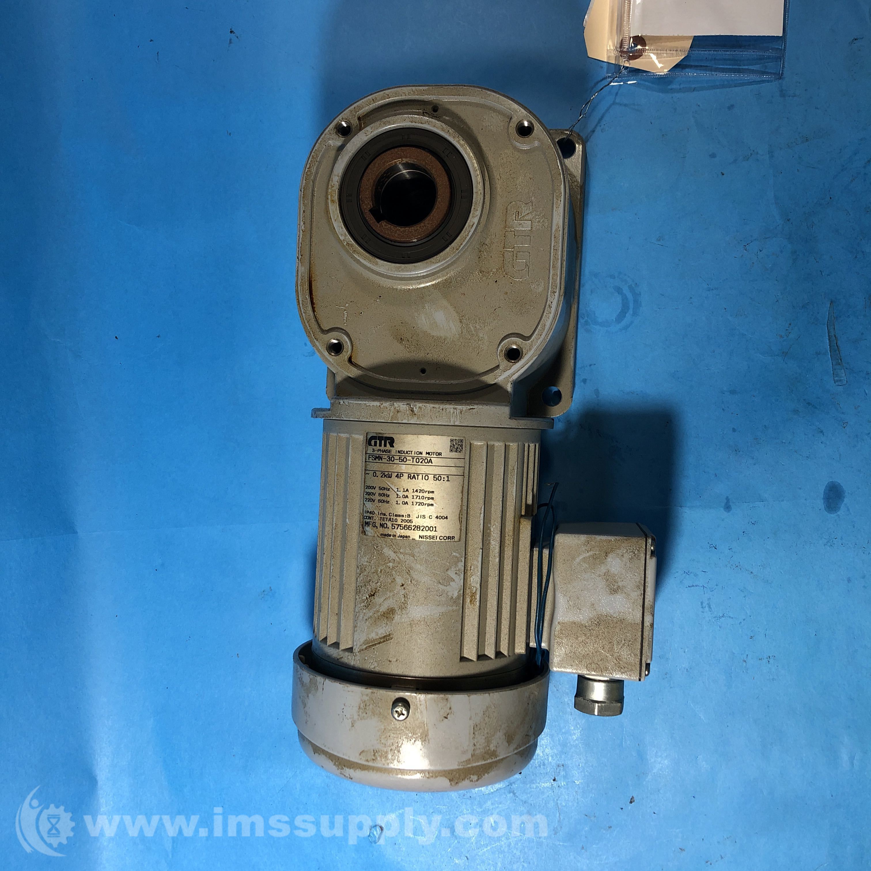 『1年保証』 Nissei Corp. FSMN-30-50-T020A GTR 3-Phase Induction Motor タイムセール