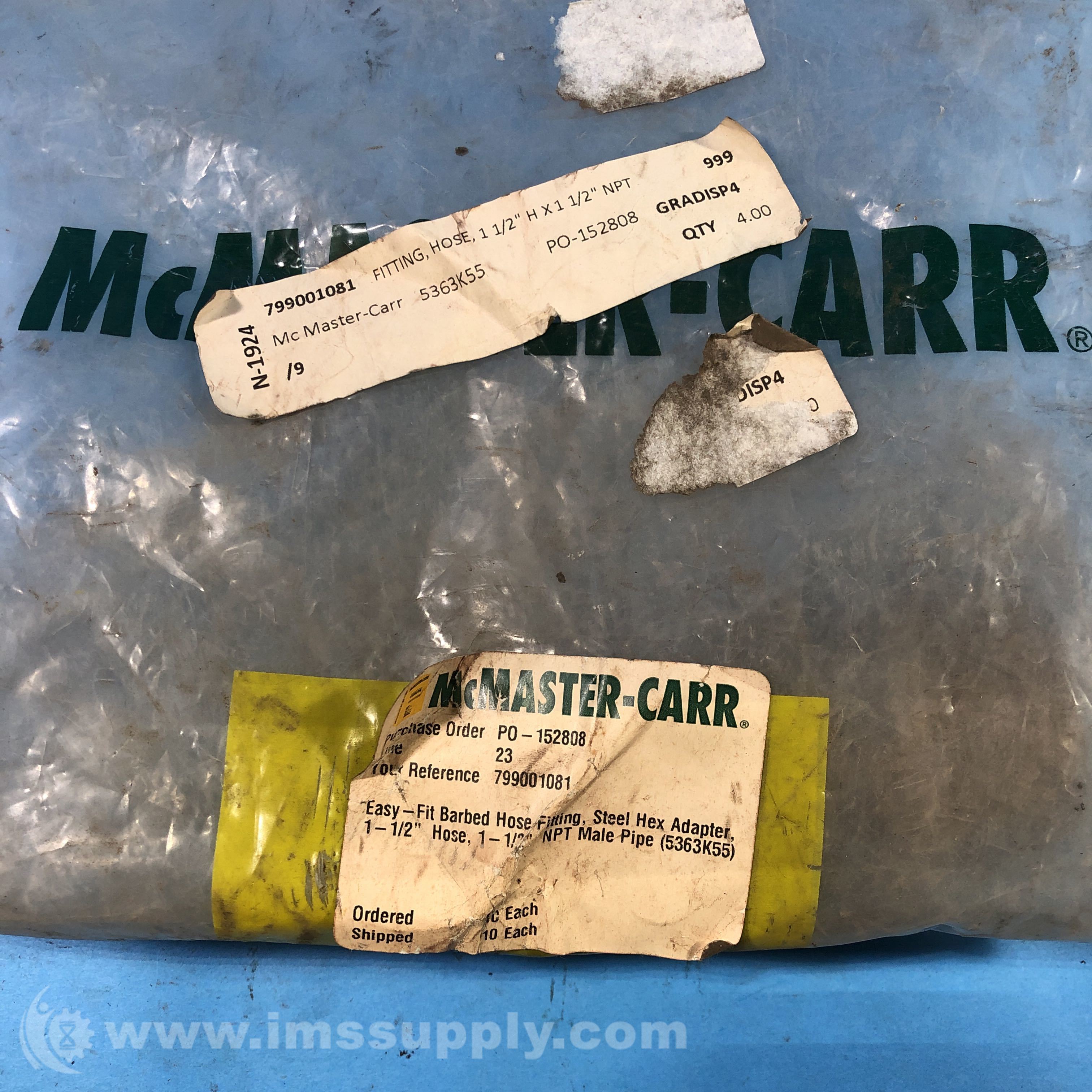 McMasterCarr 5363K55 EasyFit Barbed Hose Fitting IMS Supply