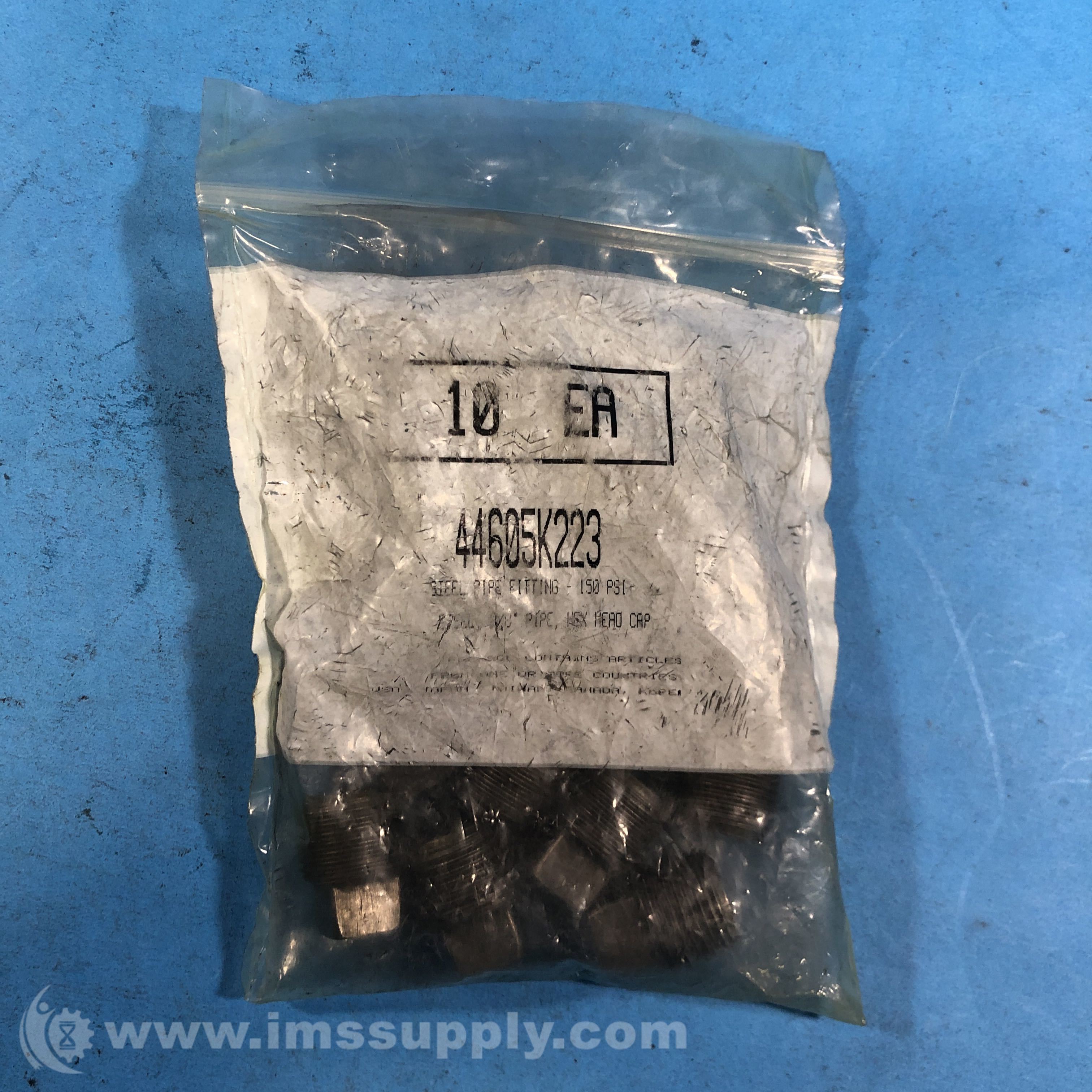 McMasterCarr 44605K223 Bag of 10 LowPressure Pipe Fitting Plugs IMS