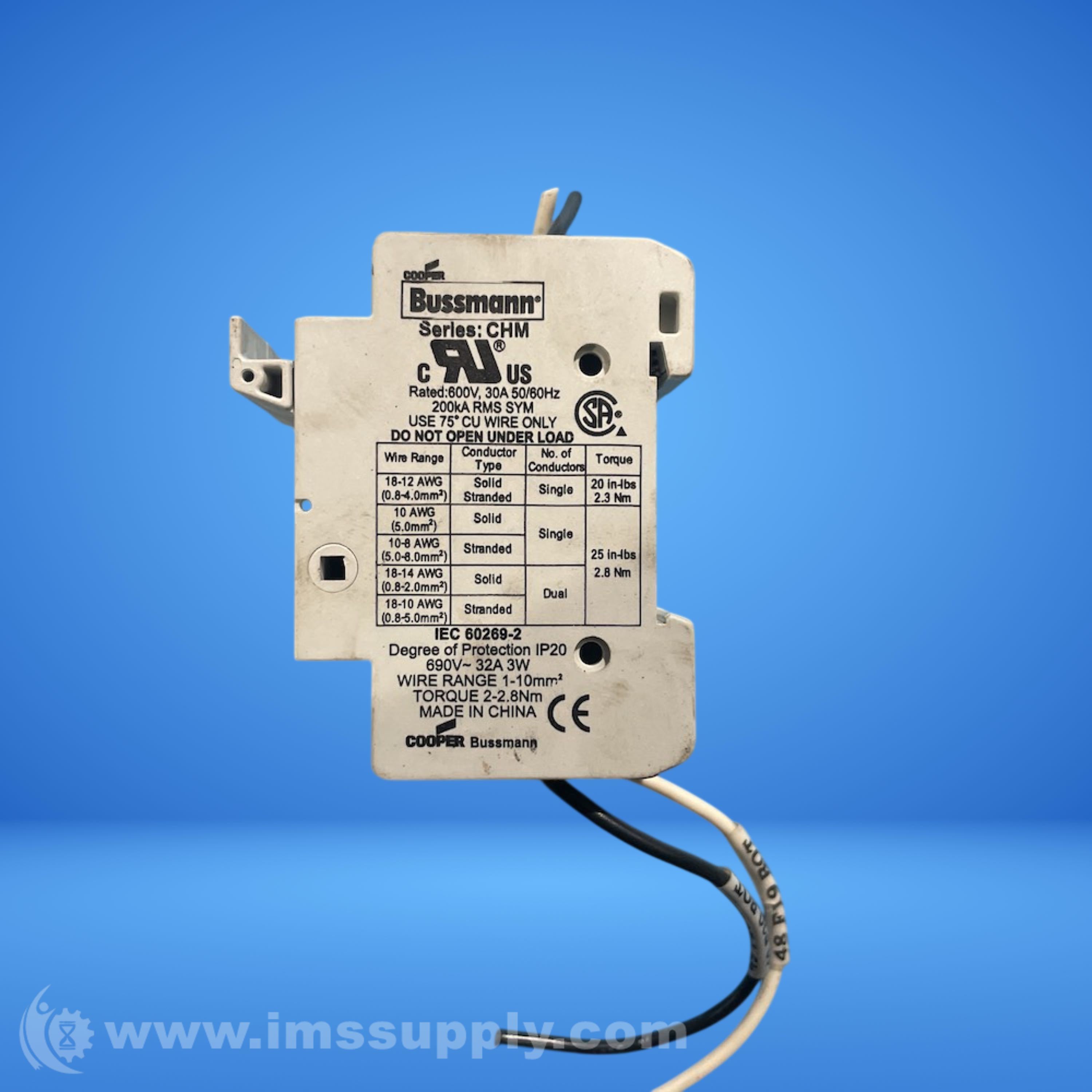 Cooper Bussmann CHM2DU Fuse Holder - IMS Supply