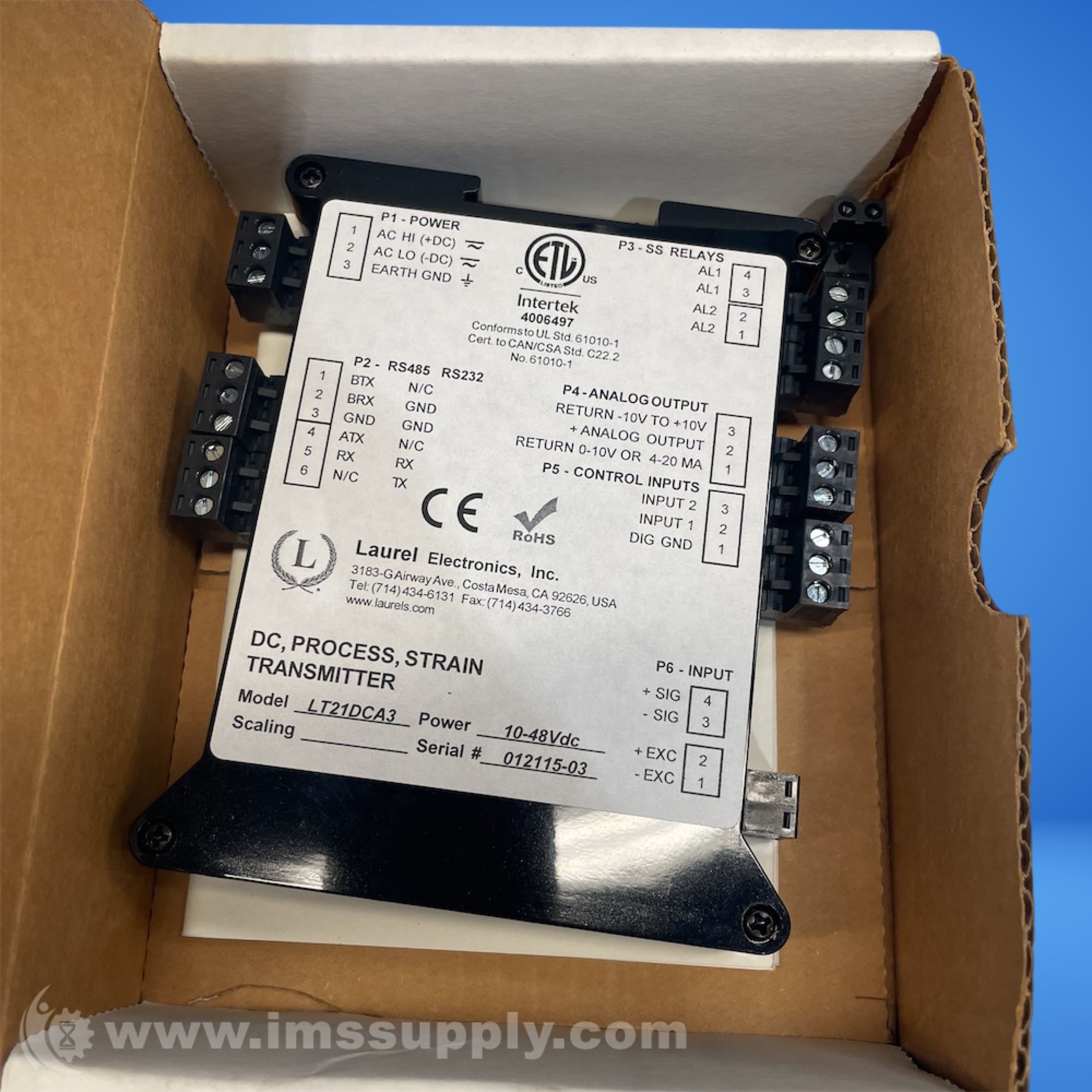 Intertek LT21DCA3 DC Process Strain Transmitter - IMS Supply