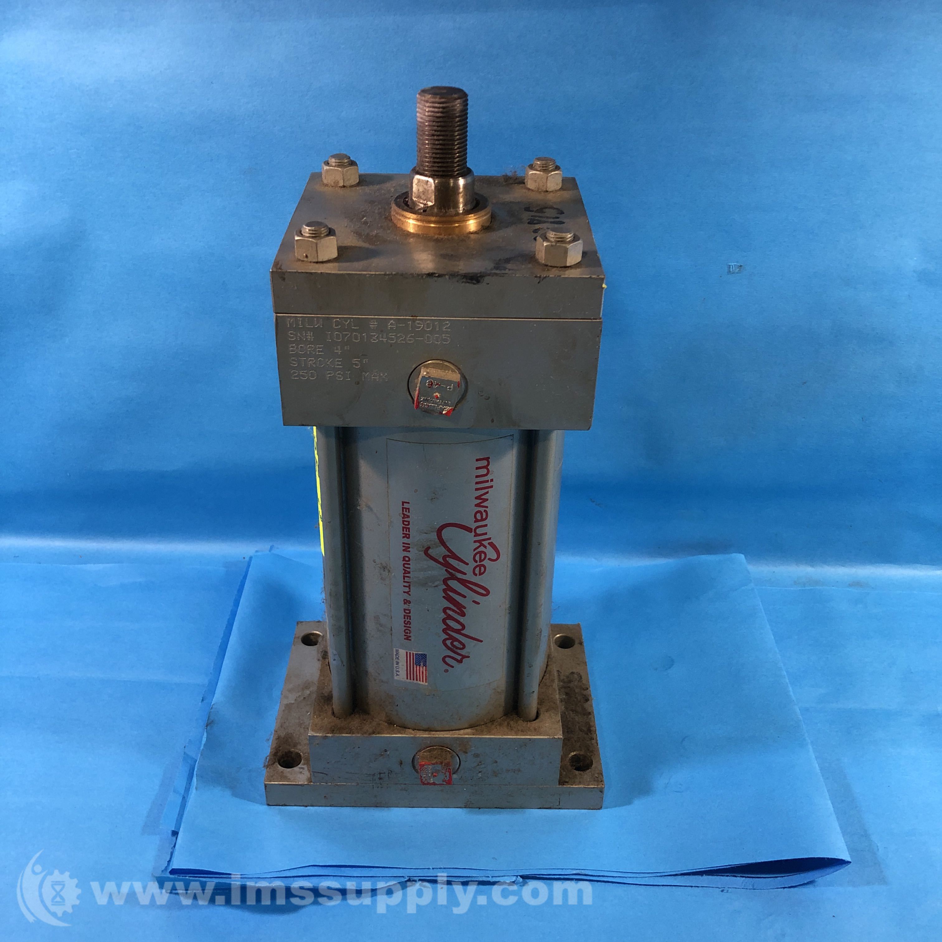 Milwaukee Cylinder A19012 250PSI Pneumatic Cylinder IMS Supply