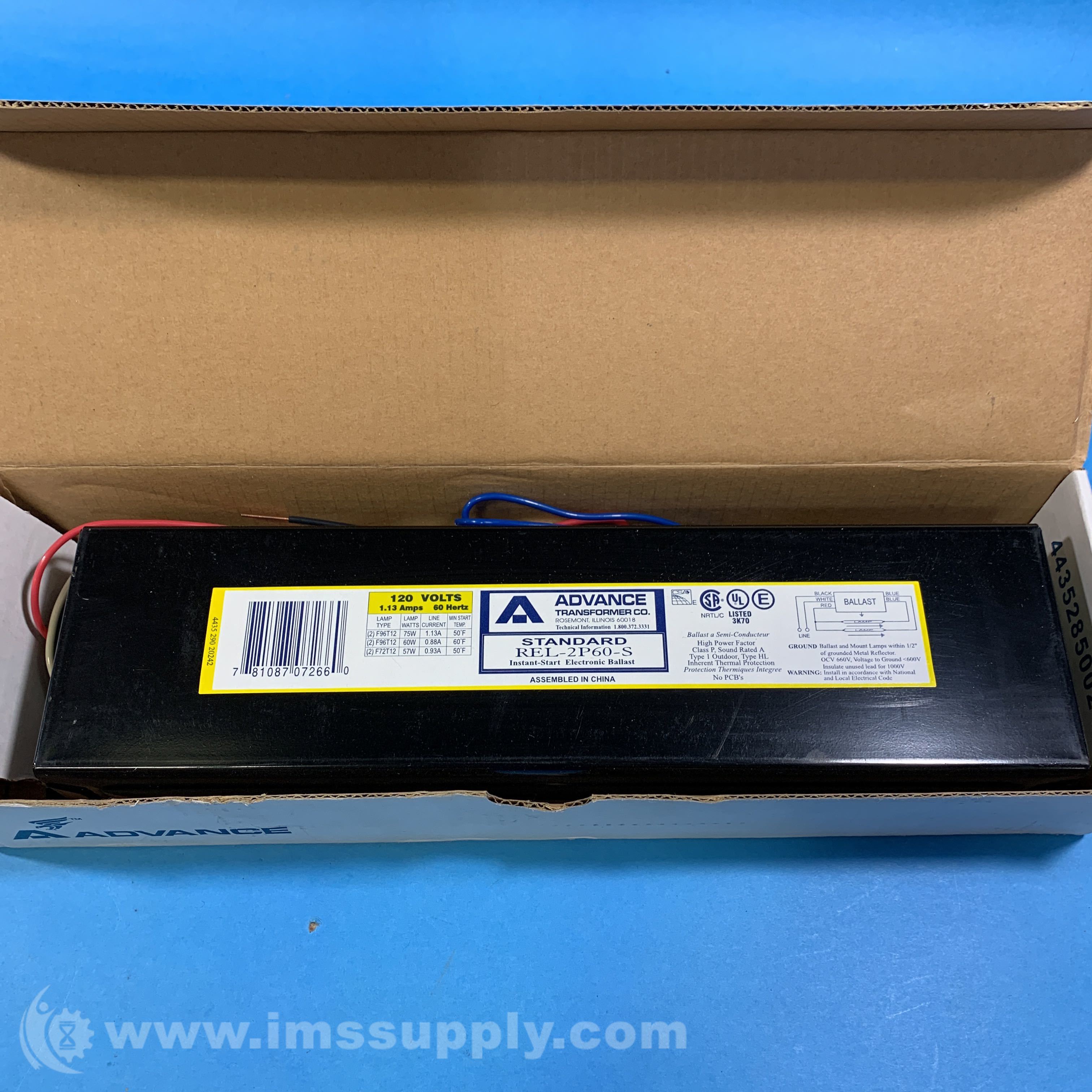 Advance Ballast REL2P60S Electronic Ballast IMS Supply