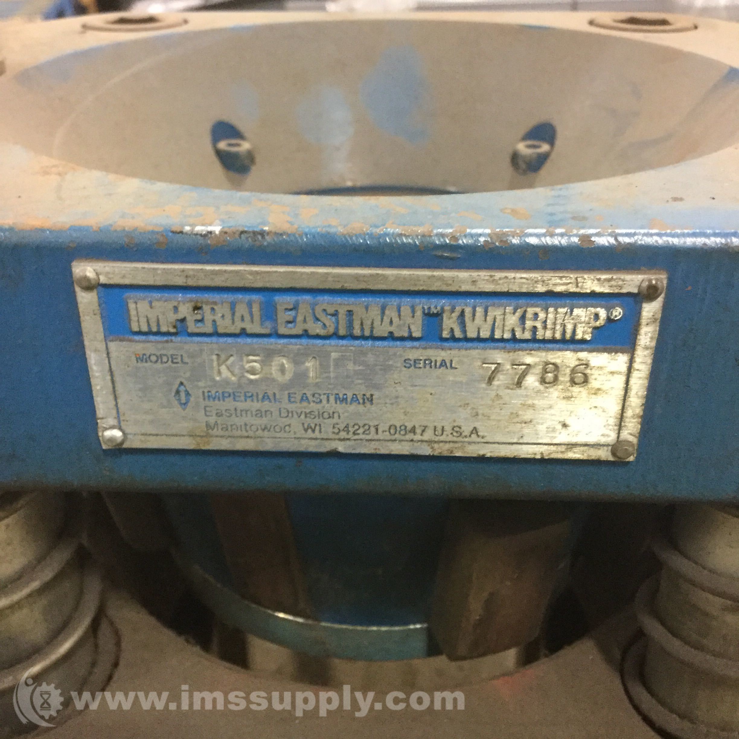 Imperial Eastman K501 Kwikrimp Hydraulic Hose Crimp Machine IMS Supply
