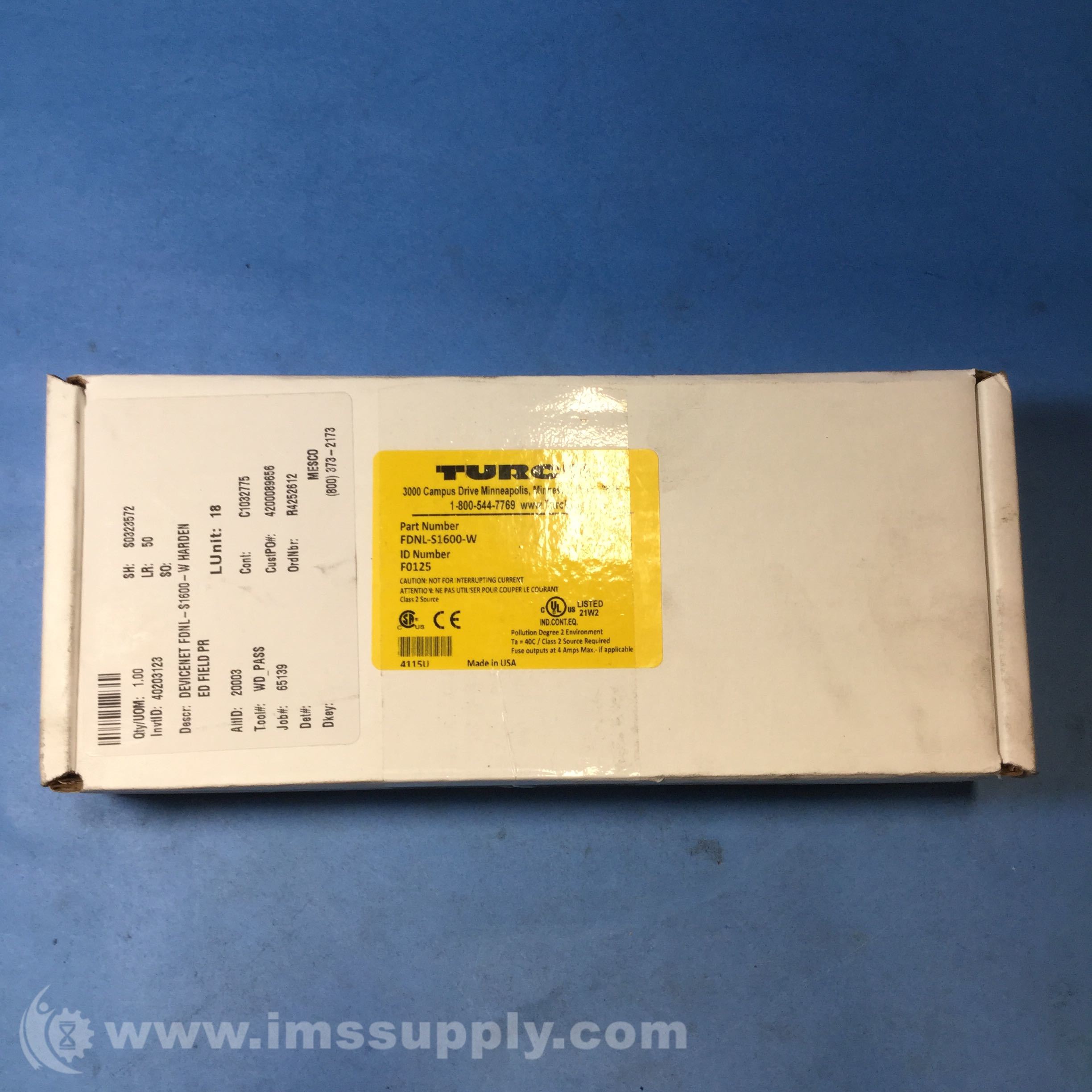 Turck FDNL-S1600-W Devicenet Input Module - IMS Supply